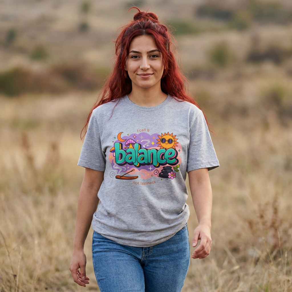 Balance Graphic T-Shirt — "It’s Self-Care Not Laziness" Relaxation Vibe