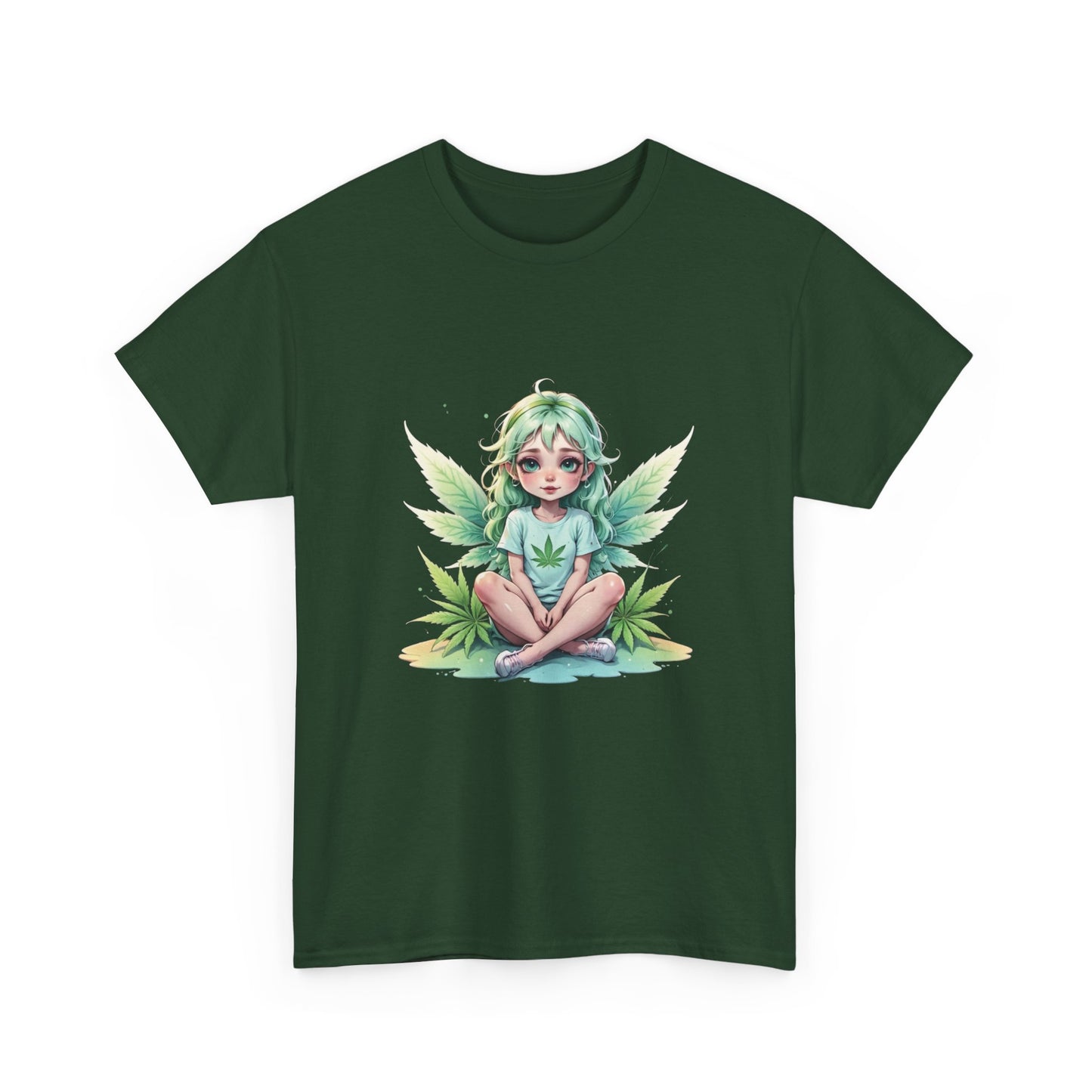 Fairy 420 Girl Graphic Tee — Cute Green Forest Sprite T‑Shirt