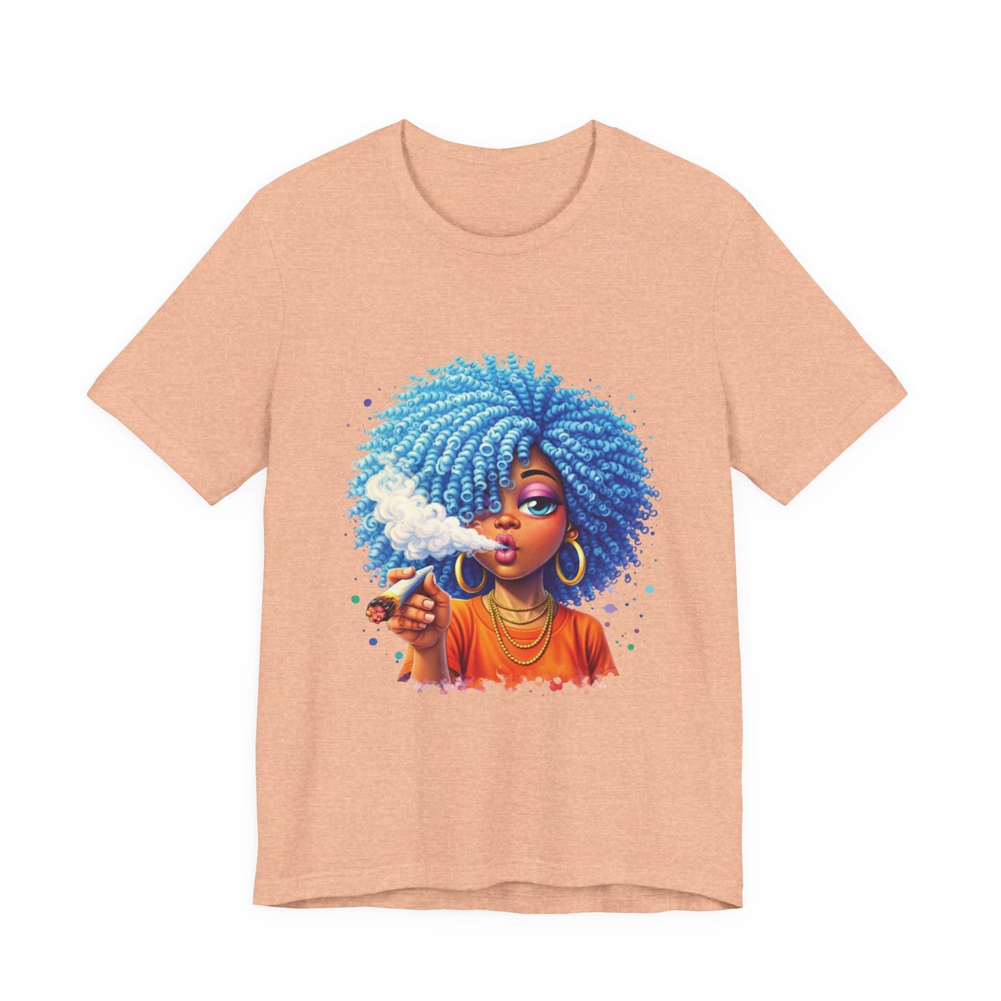Afro Puff Vibes T-Shirt — Cool Blue Hair Graphic Tee