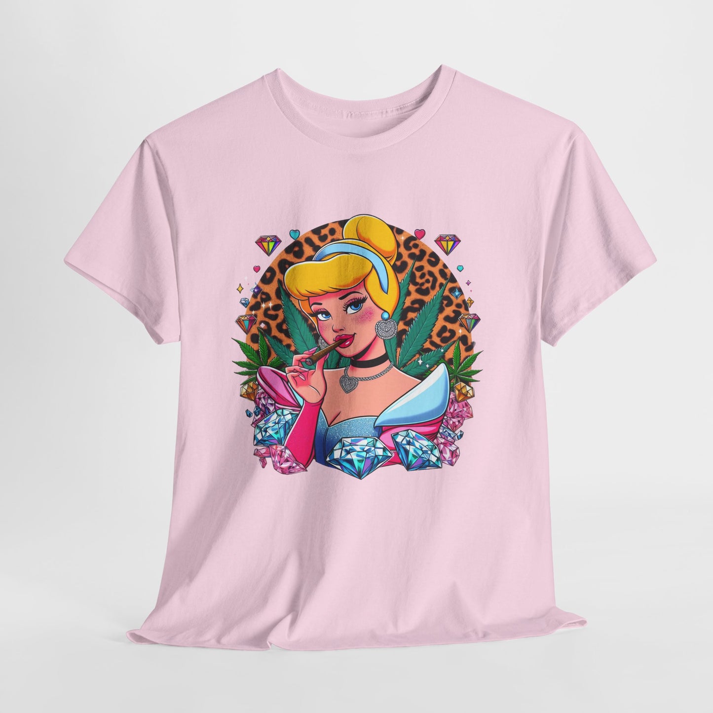 Cinderella Retro Pinup Tee — "Look Like Barbie, Smoke Like Marley" Graphic T‑Shirt