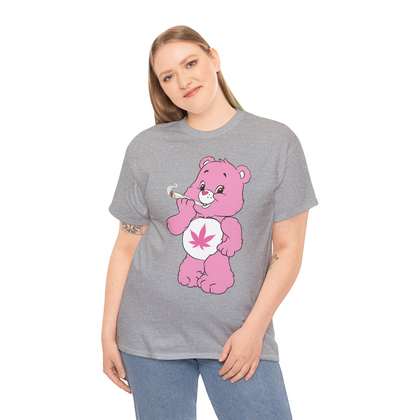 Pink 420 Bear T‑Shirt — Cute Stoner Graphic Tee