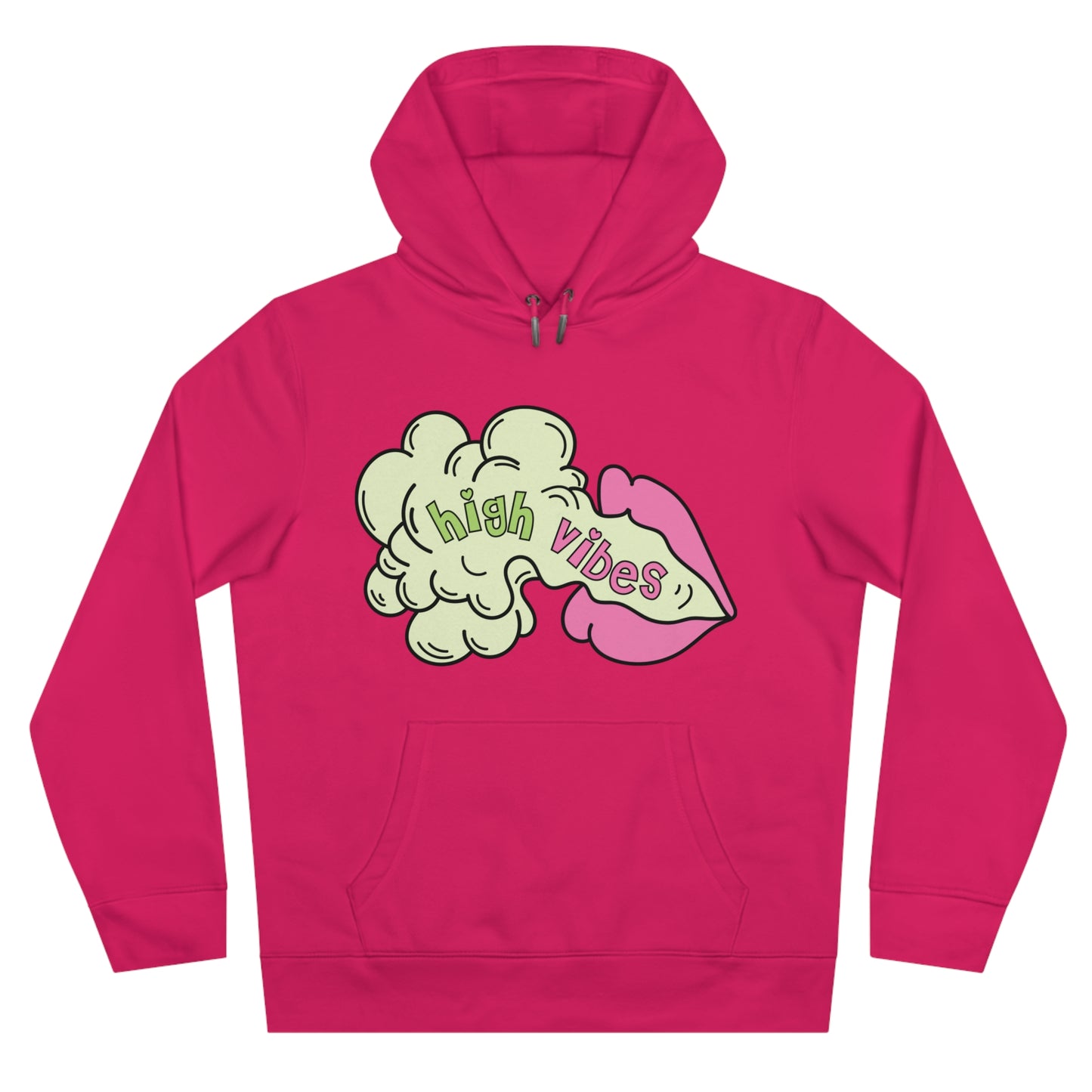 High Vibes Pot Princess Hoodie – Cute Pink Heart 420 Graphic Hooded Sweatshirt