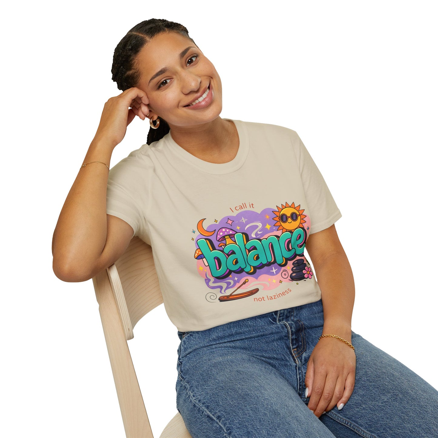 Balance Graphic T-Shirt — "It’s Self-Care Not Laziness" Relaxation Vibe