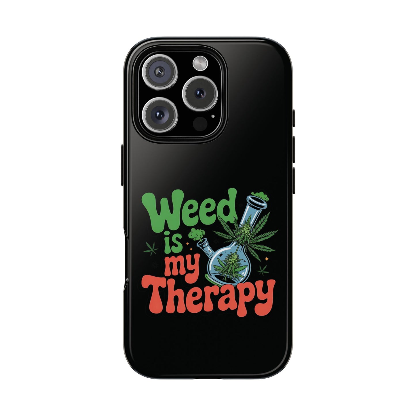 Phone Case — "Weed Is My Therapy" Retro Cannabis Design