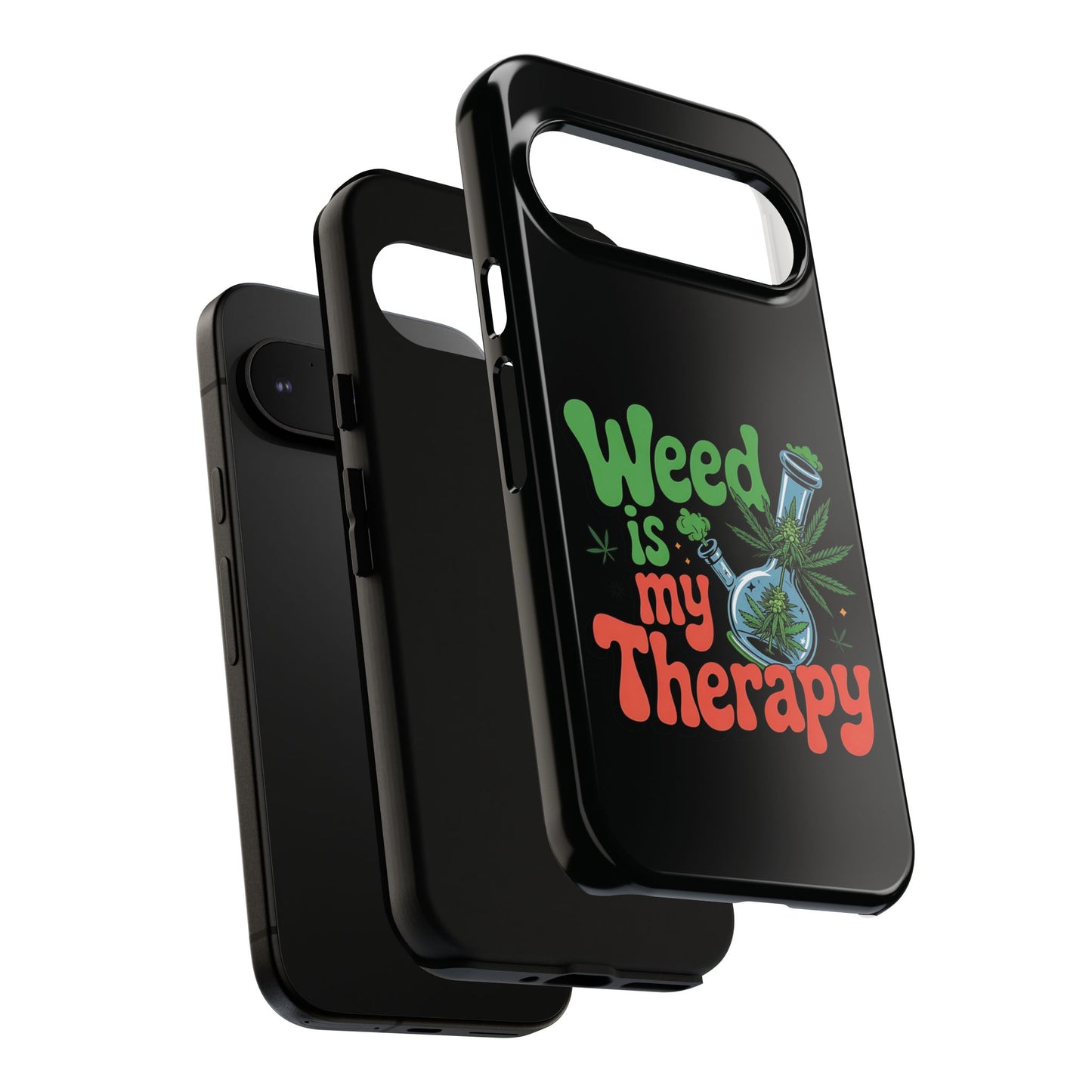 Phone Case — "Weed Is My Therapy" Retro Cannabis Design