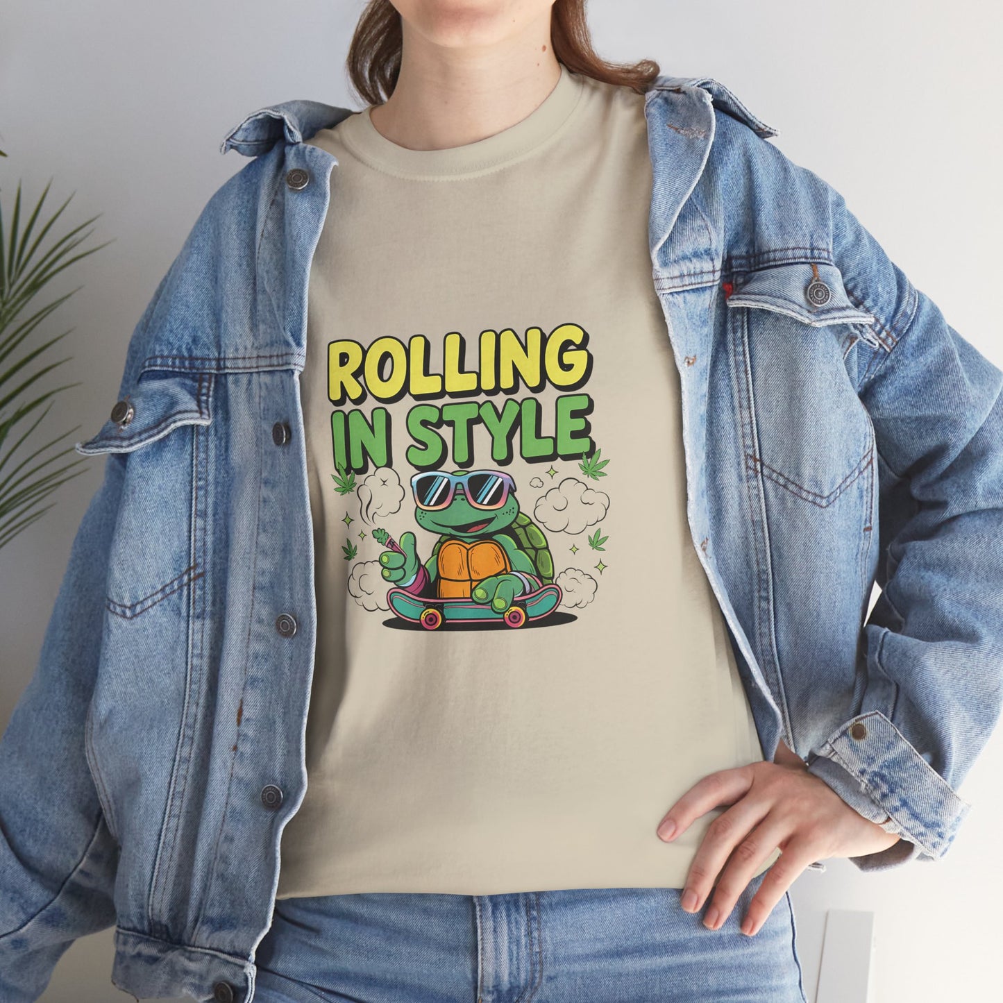 Rolling in Style Turtle T-Shirt — Cute Cartoon Turtle Graphic Tee