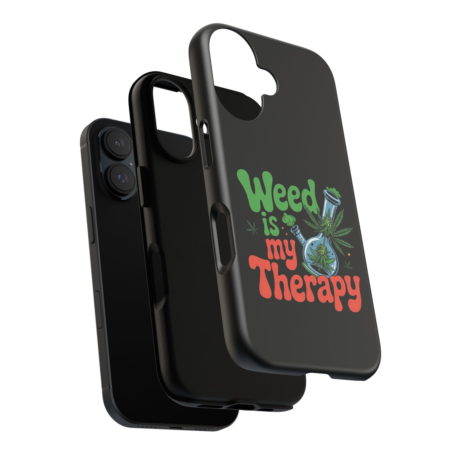 Phone Case — "Weed Is My Therapy" Retro Cannabis Design