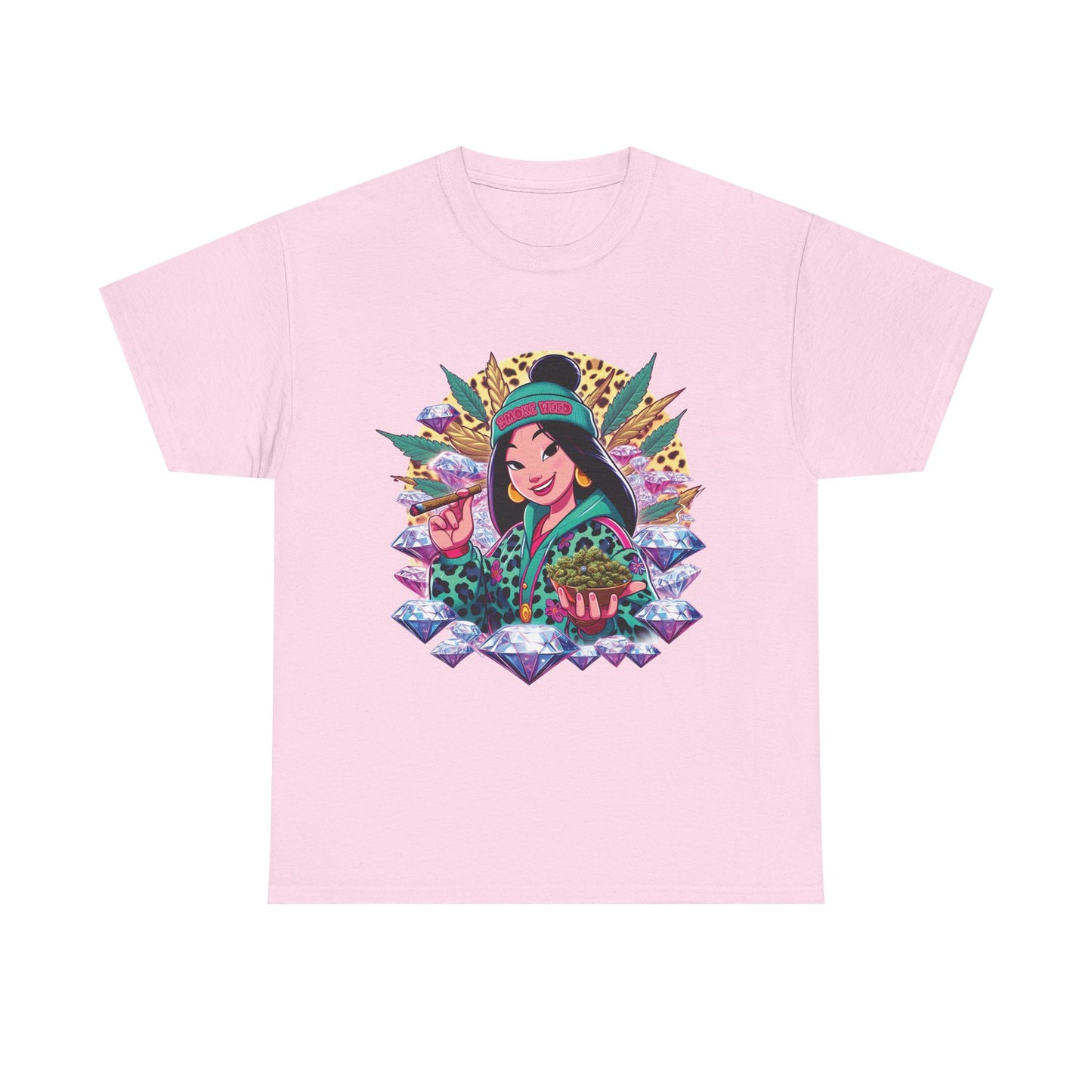 Mulan Floral Portrait T‑Shirt — Vibrant Asian Princess Illustration Tee