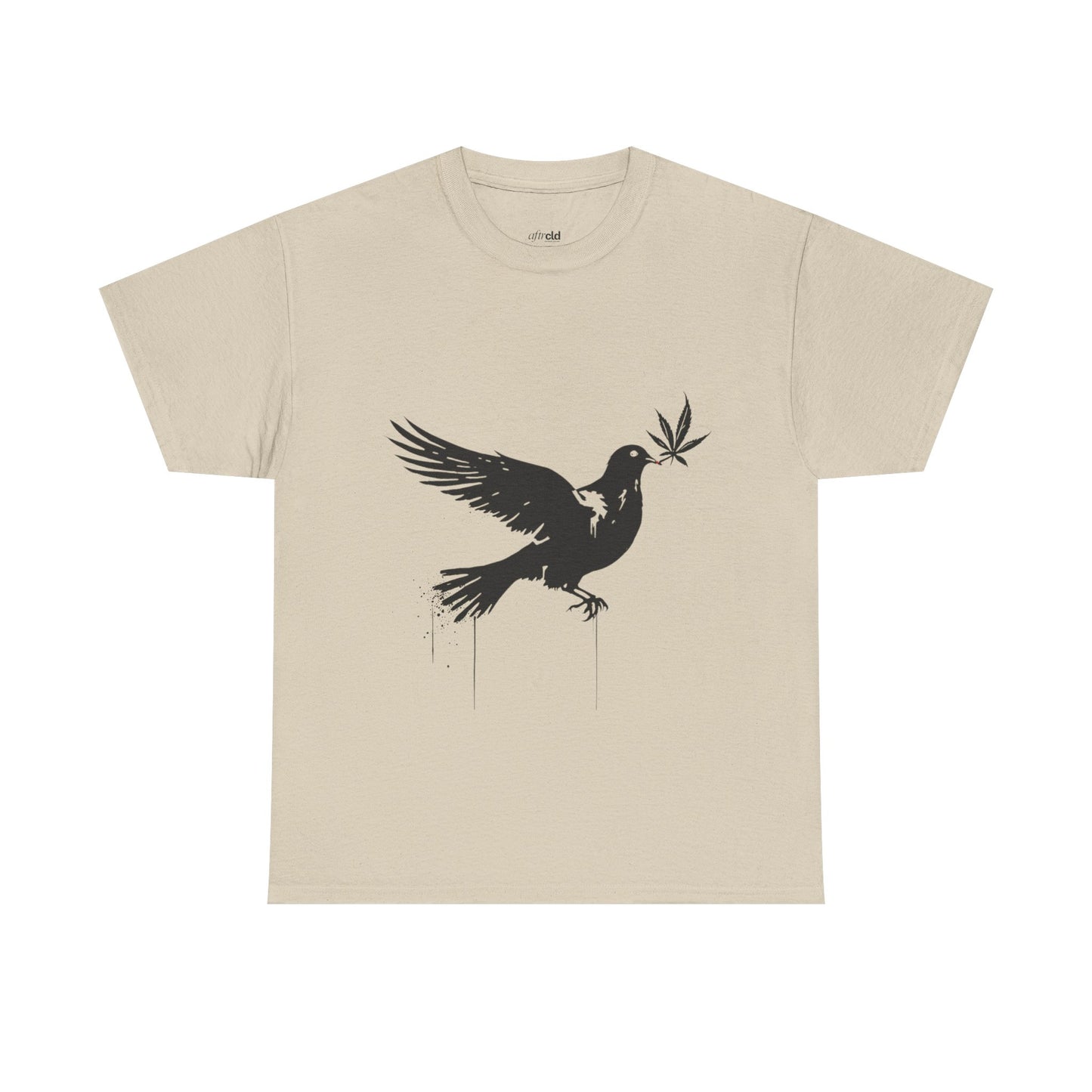 Dove with Weed Leaf Tee — Peace Dove Graphic T-Shirt