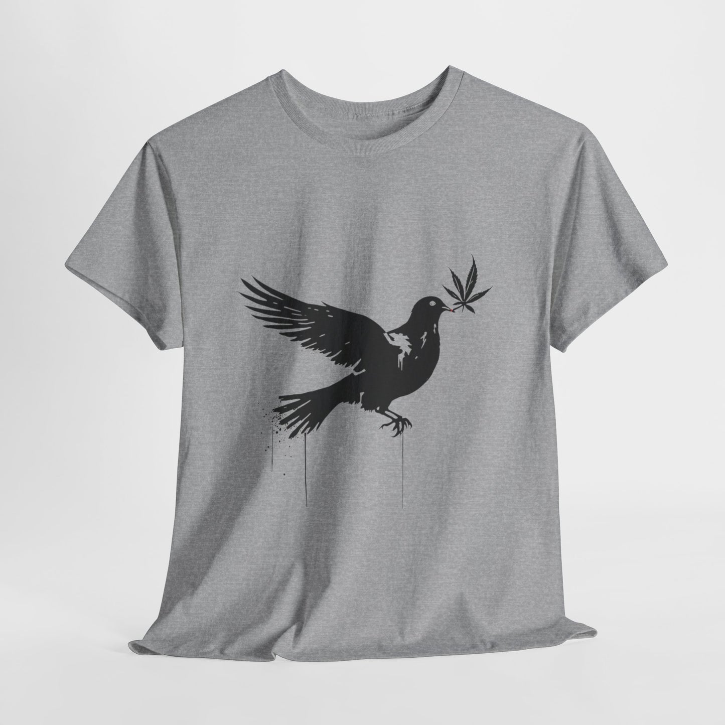 Dove with Weed Leaf Tee — Peace Dove Graphic T-Shirt