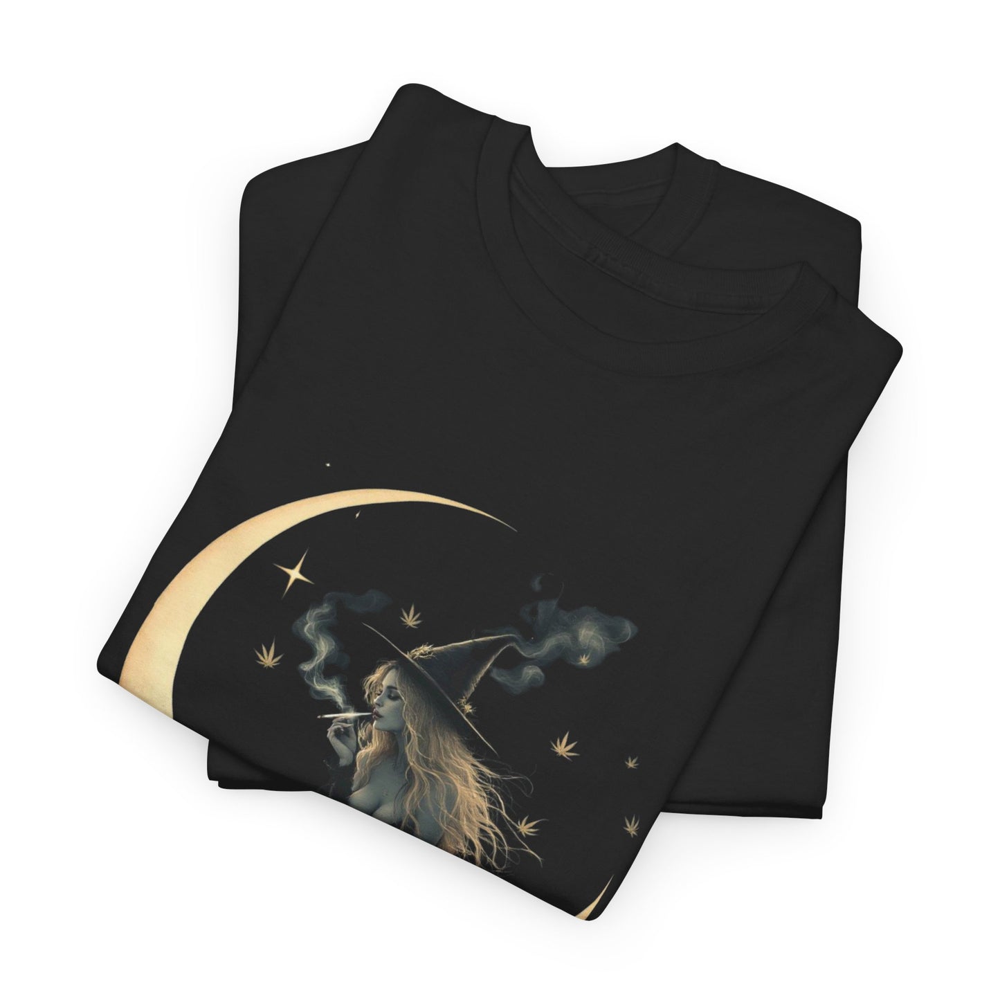 Moon Witch T‑Shirt — Mystical Crescent Moon Witch Graphic Tee