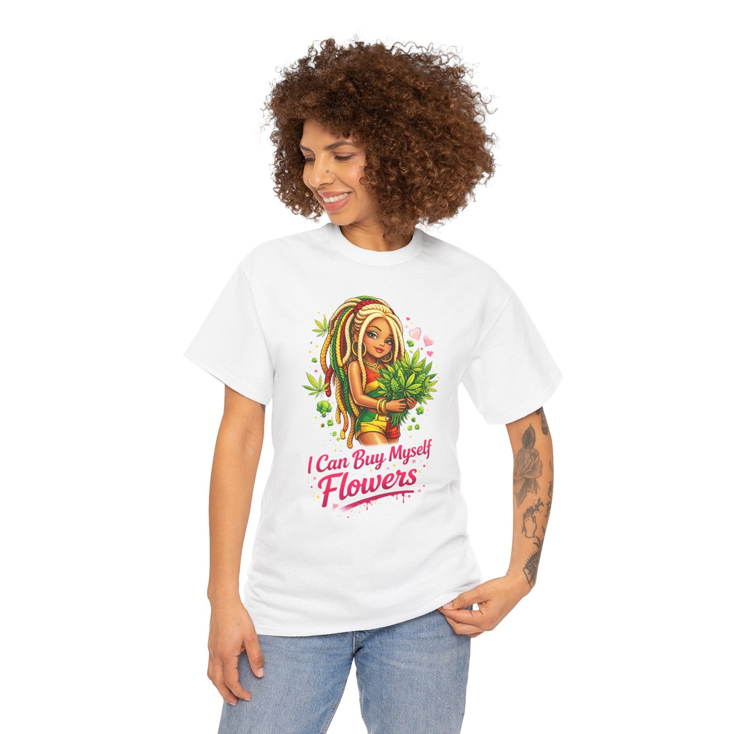 Floral Self-Love Tee — "I Can Buy Myself Flowers" Graphic T-Shirt