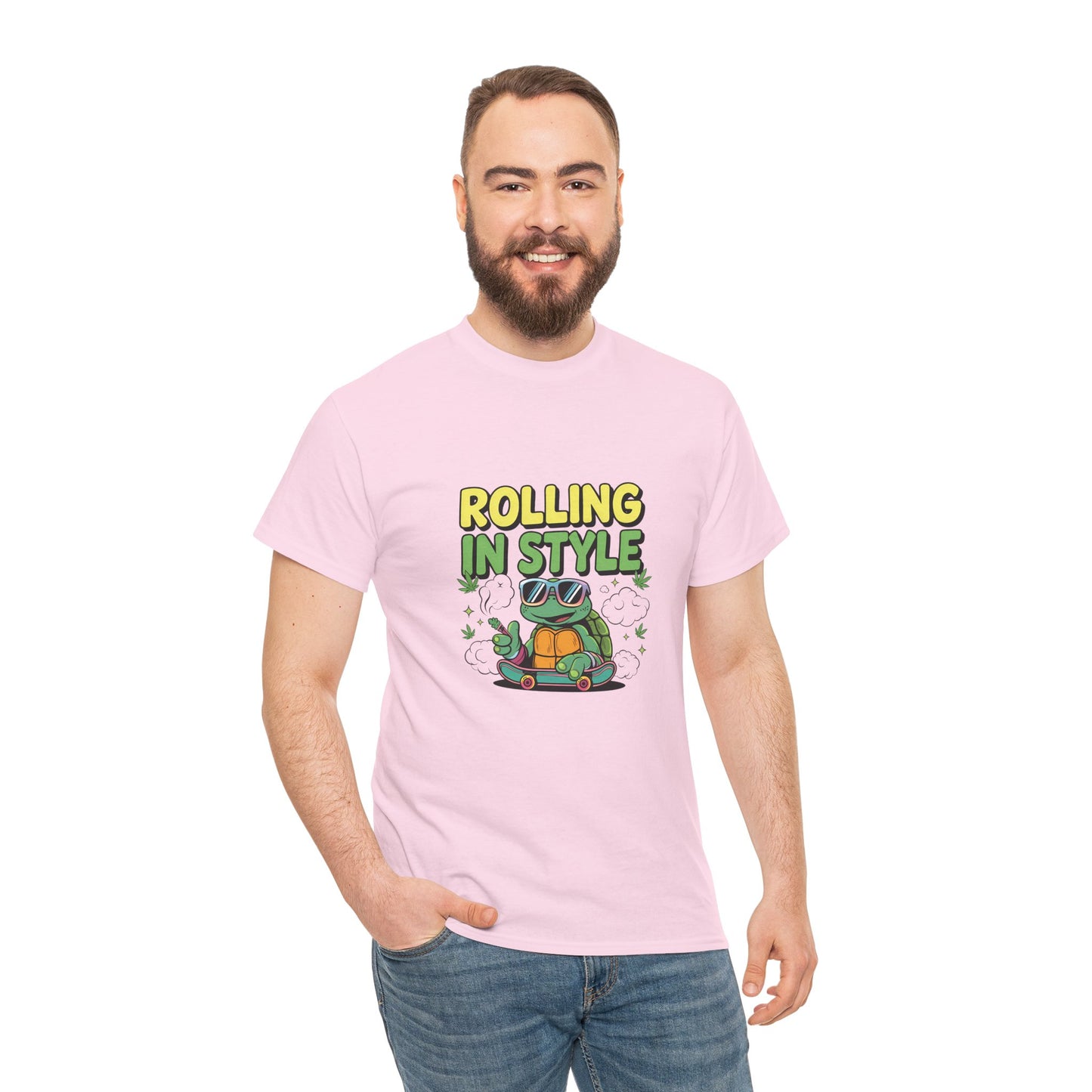 Rolling in Style Turtle T-Shirt — Cute Cartoon Turtle Graphic Tee