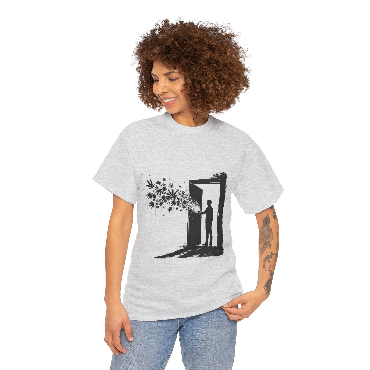 Dream Portal T‑Shirt — Silhouette Doorway with Stars Graphic