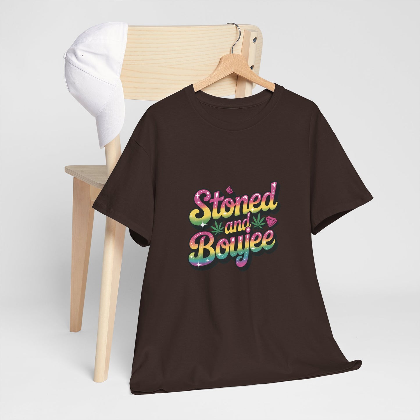 T-Shirt — "Stoned and Boujee" Colorful Retro Graphic Tee