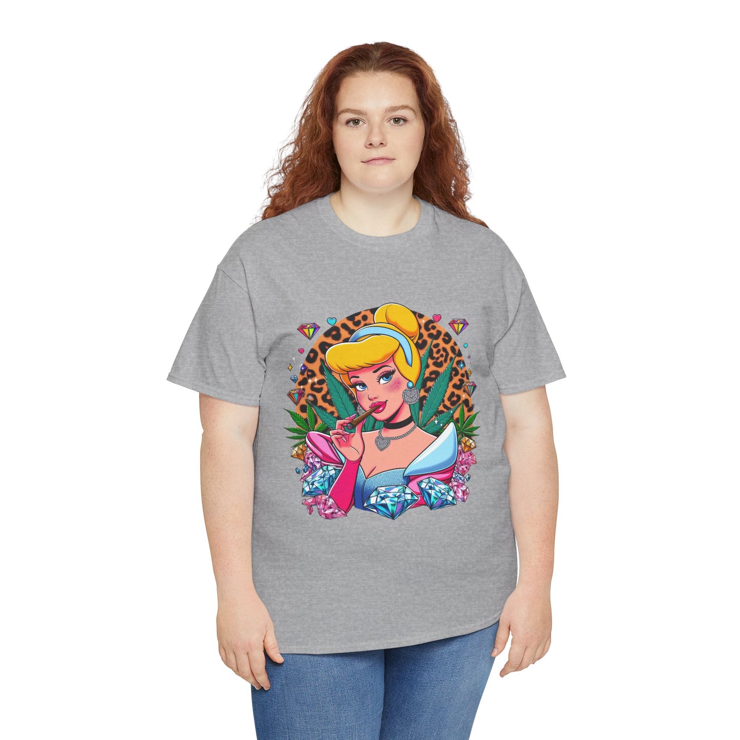 Cinderella Retro Pinup Tee — "Look Like Barbie, Smoke Like Marley" Graphic T‑Shirt