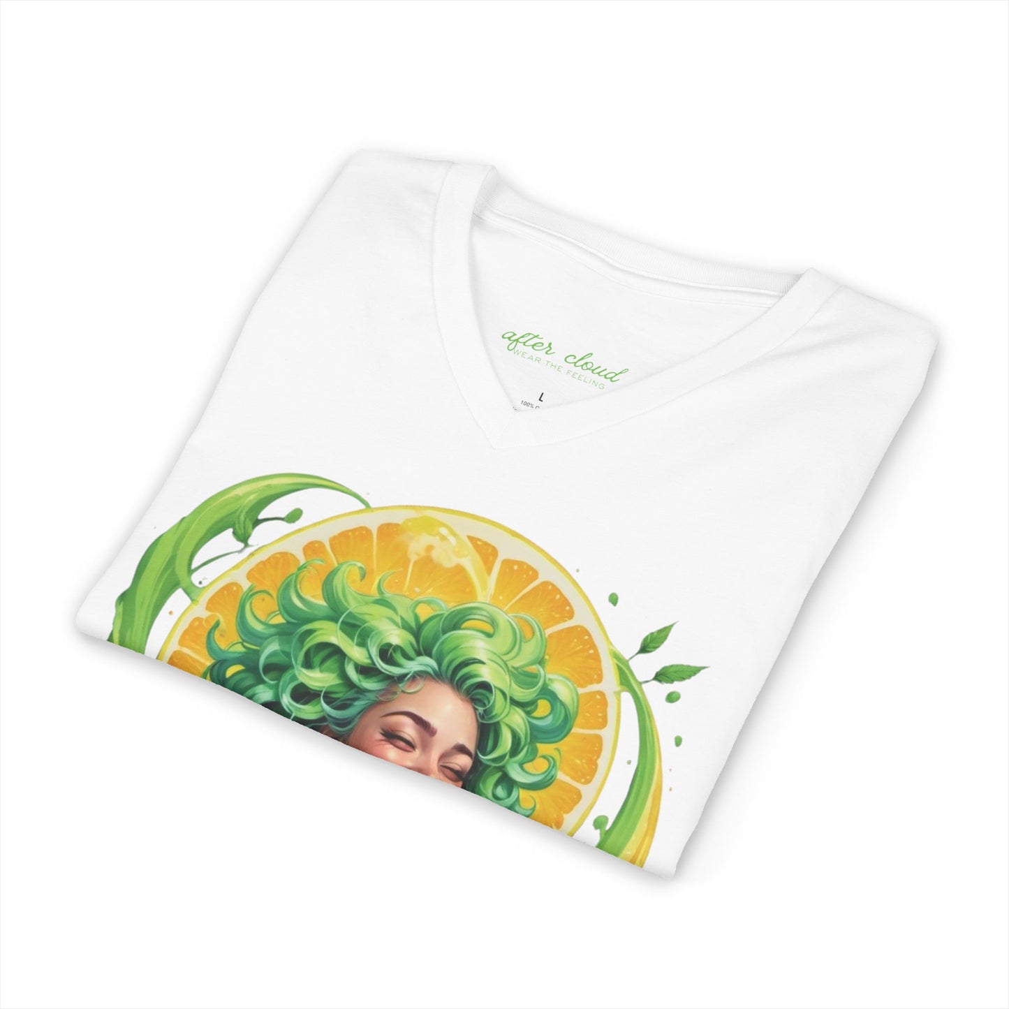 Girl Gone Herbal V‑Neck Tee — Green Leaf Graphic Tee for Women, St. Patrick’s & 4/20 Celebration