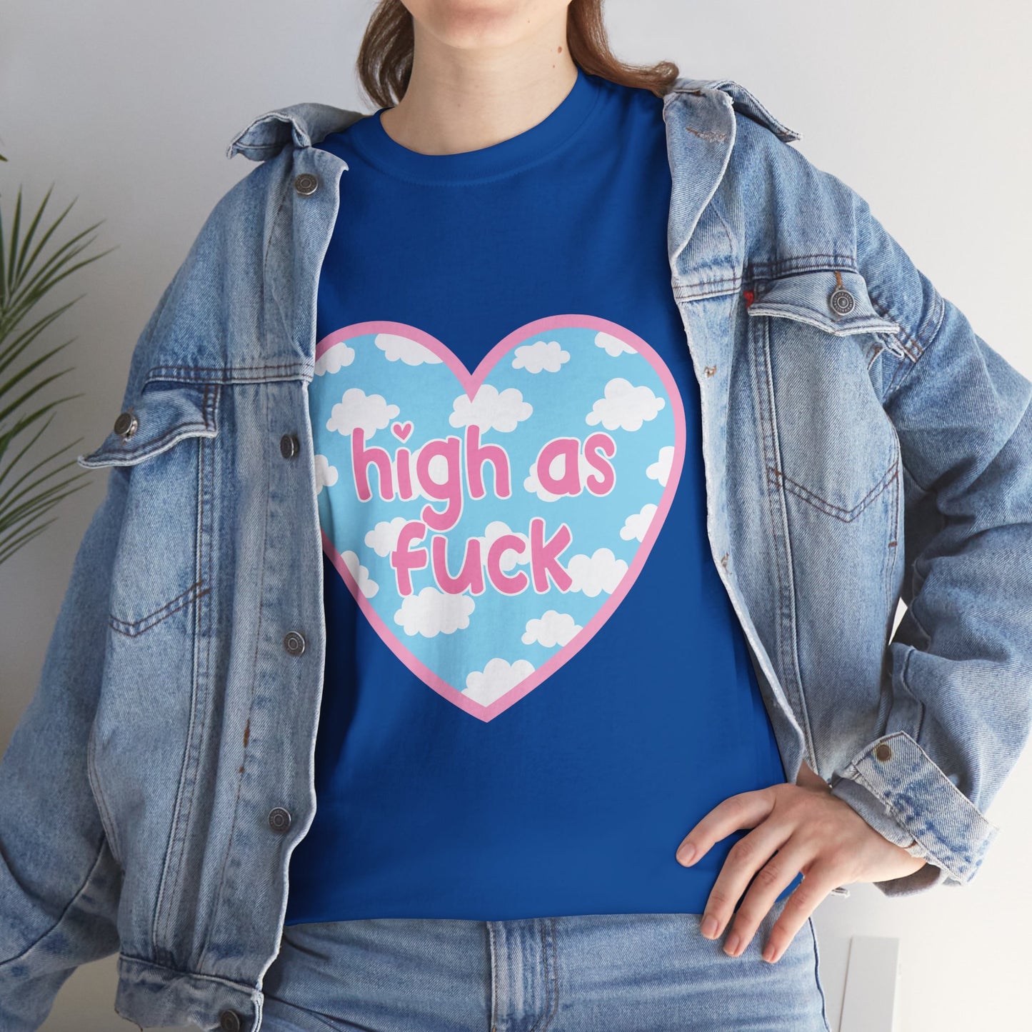 High as F*** Heart Tee — Cute Pastel Cloud Graphic T-Shirt