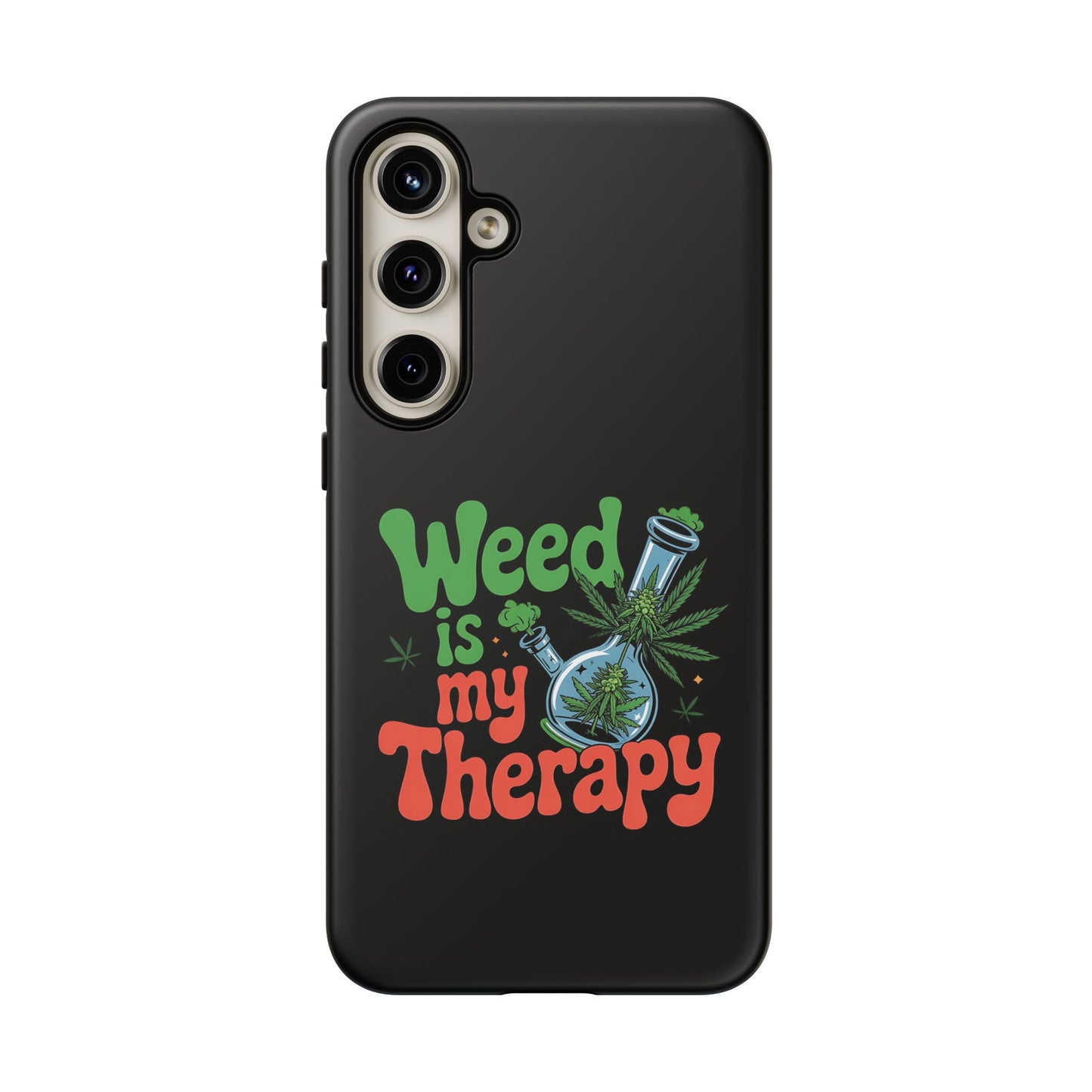 Phone Case — "Weed Is My Therapy" Retro Cannabis Design