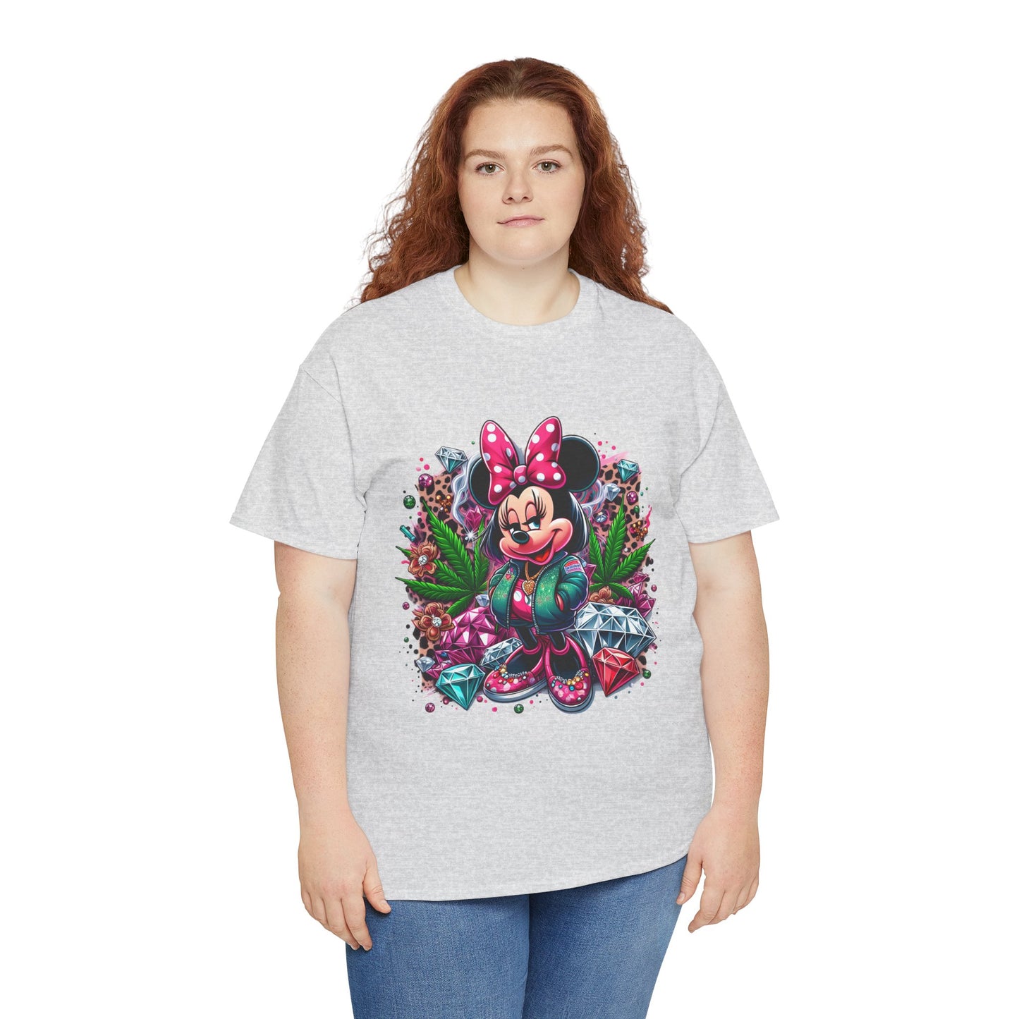 Minnie Mouse Floral Gem Tee — Cute Cartoon 420 Graphic T-Shirt