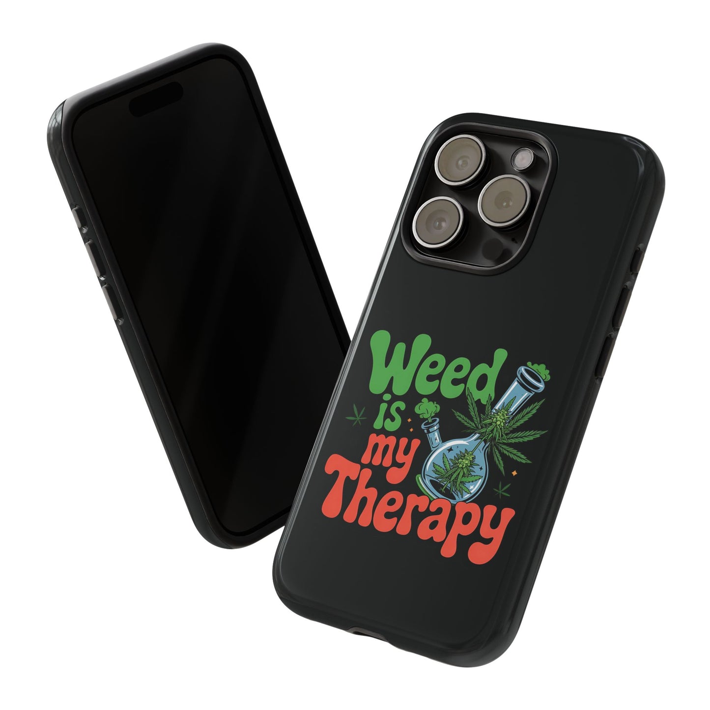 Phone Case — "Weed Is My Therapy" Retro Cannabis Design