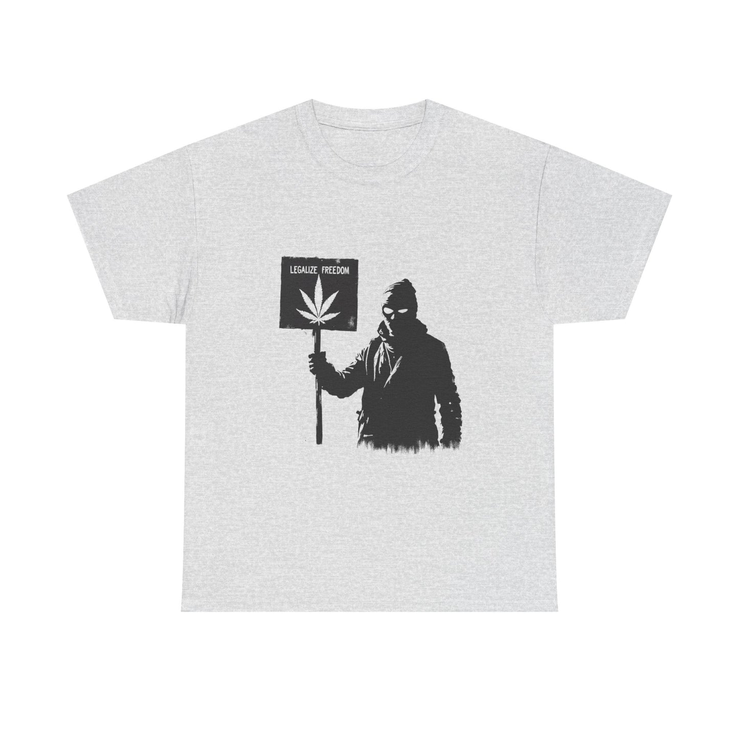 Protester Holding 'Legalize Freedom' Weed Tee