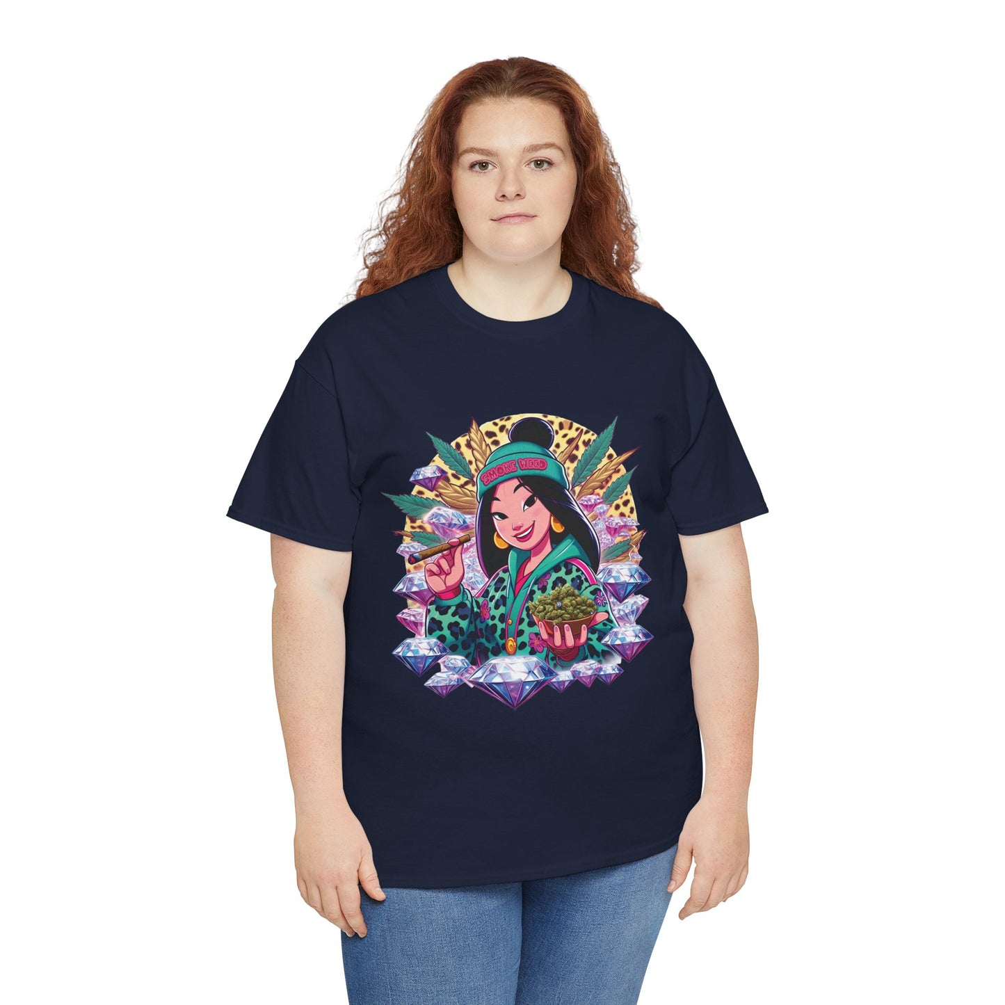 Mulan Floral Portrait T‑Shirt — Vibrant Asian Princess Illustration Tee