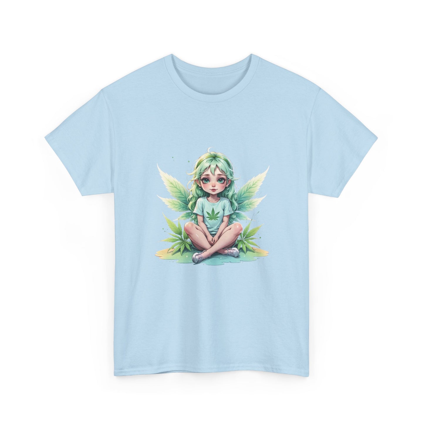 Fairy 420 Girl Graphic Tee — Cute Green Forest Sprite T‑Shirt