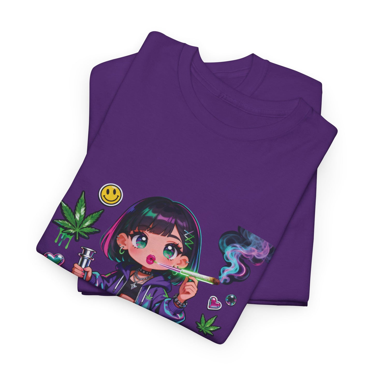 Graphic Tee — Cute Grunge Girl with 420 Art (Kawaii Stoner Aesthetic)