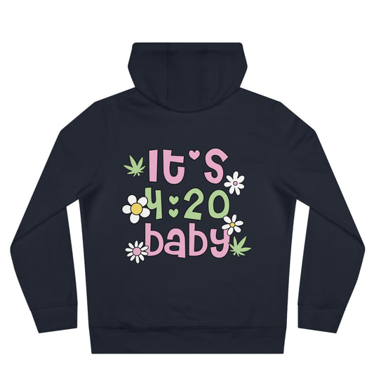 420 Hoodie — "HIGH" Front & "It's 4:20 Baby" Back Graphic Pullover