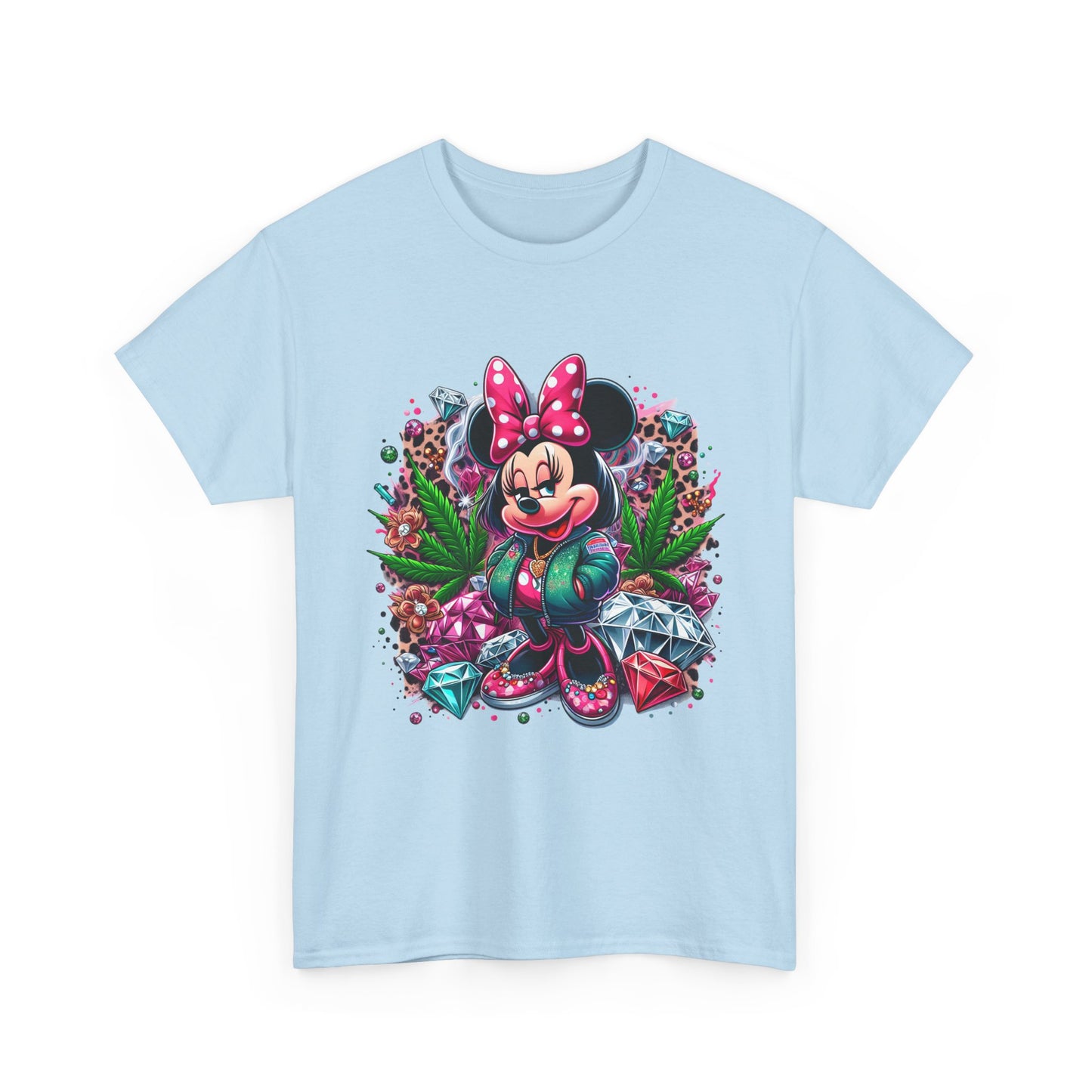 Minnie Mouse Floral Gem Tee — Cute Cartoon 420 Graphic T-Shirt