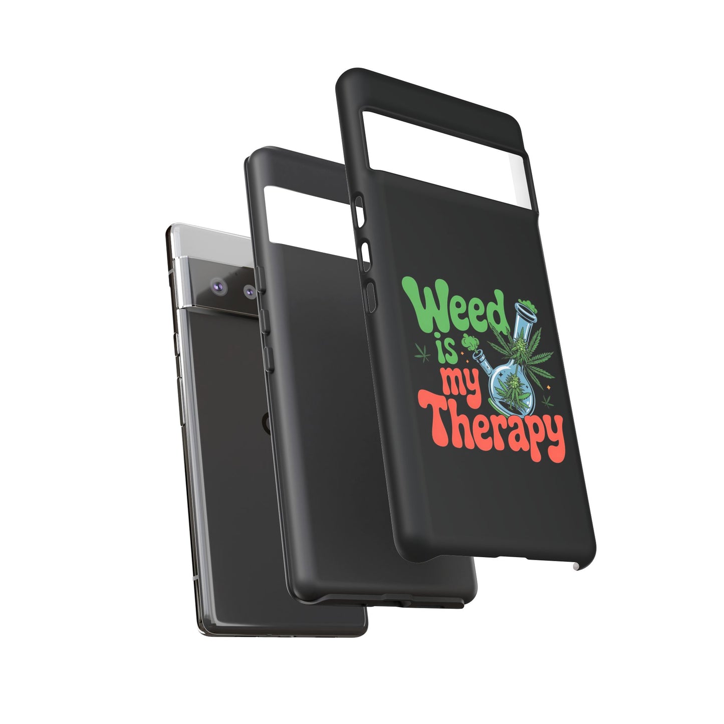 Phone Case — "Weed Is My Therapy" Retro Cannabis Design