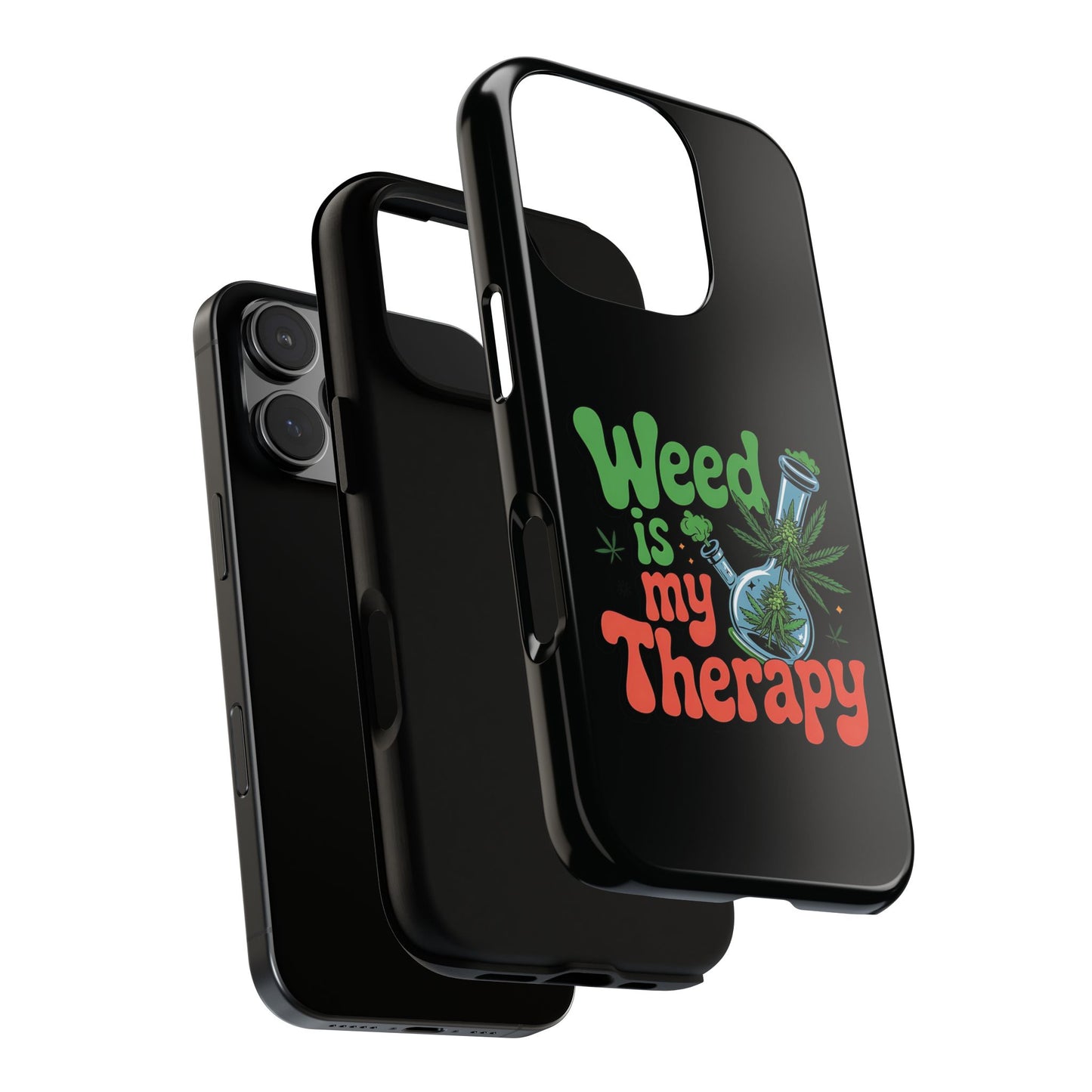 Phone Case — "Weed Is My Therapy" Retro Cannabis Design