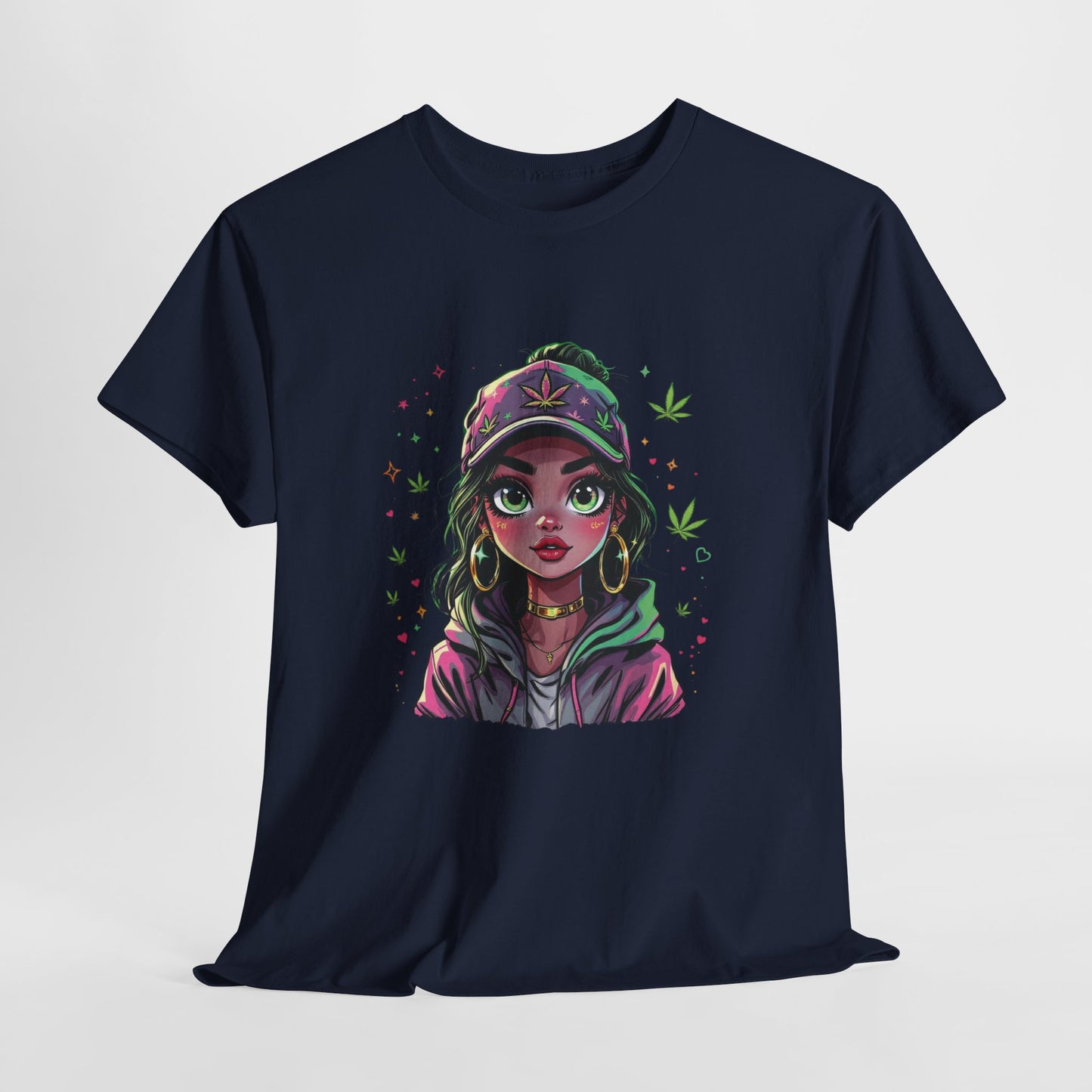 Weed Girl Graphic Tee — Cute Stoned Girl Illustration T-Shirt