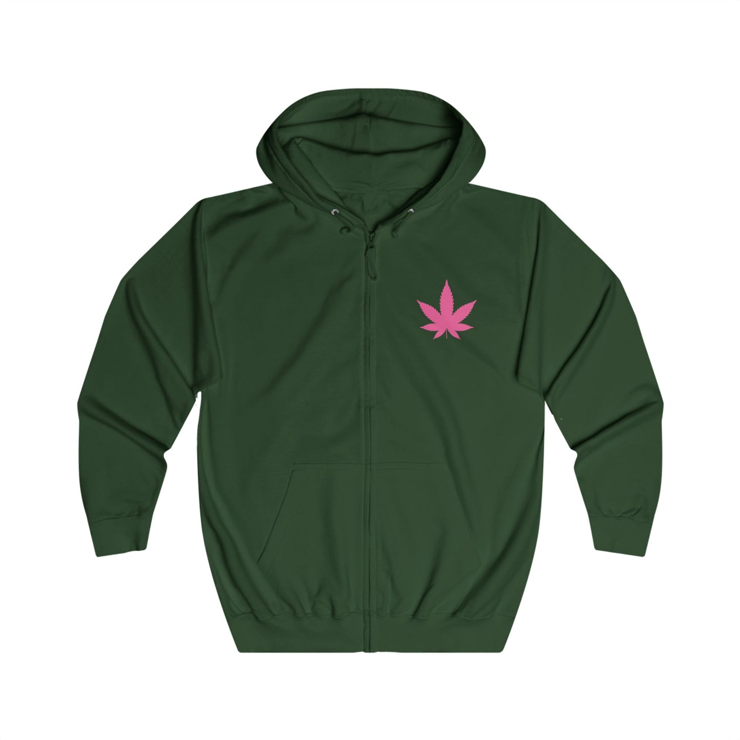 Daisy Duck Pink Leaf Zip Hoodie — Retro Cartoon Graphic Full-Zip Jacket
