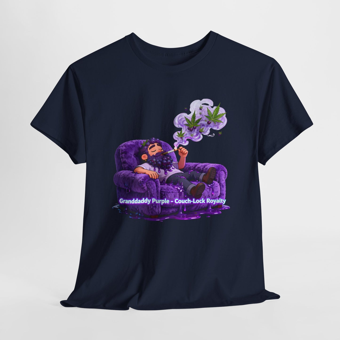 Couchlock Purple T‑Shirt — 'Couchlock Purple • Couch Back Slayin'' Relaxed Weed Vibe Tee