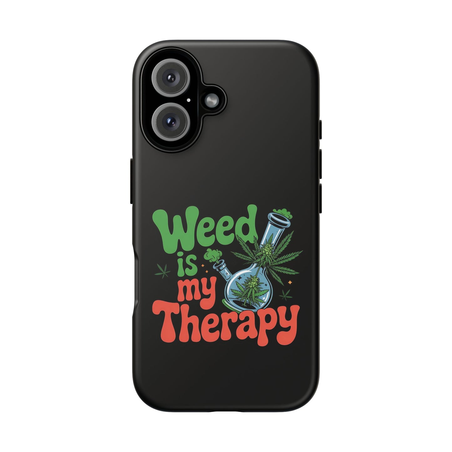 Phone Case — "Weed Is My Therapy" Retro Cannabis Design