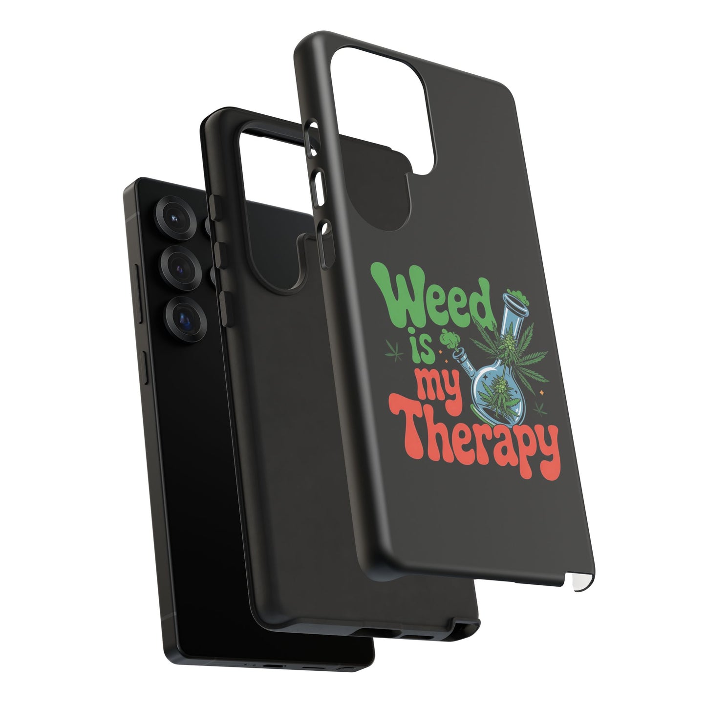 Phone Case — "Weed Is My Therapy" Retro Cannabis Design