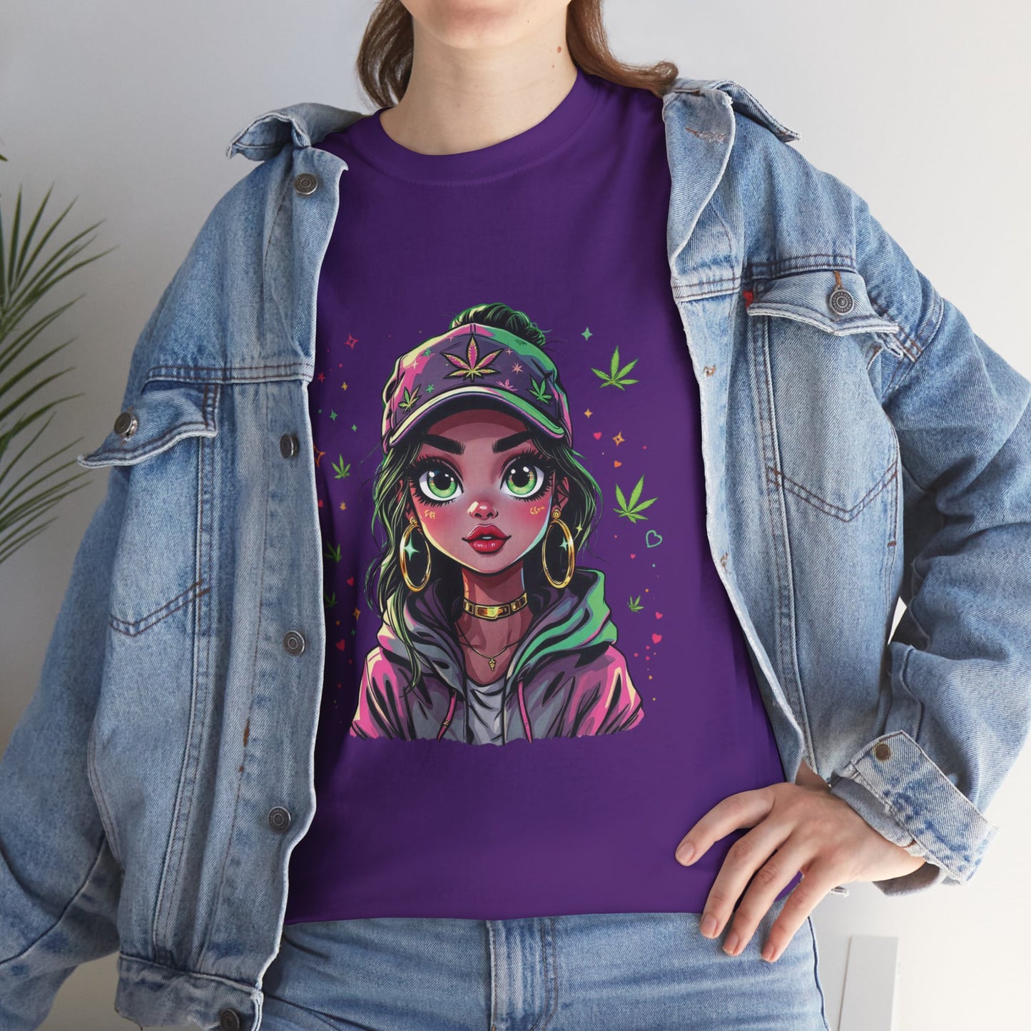 Weed Girl Graphic Tee — Cute Stoned Girl Illustration T-Shirt