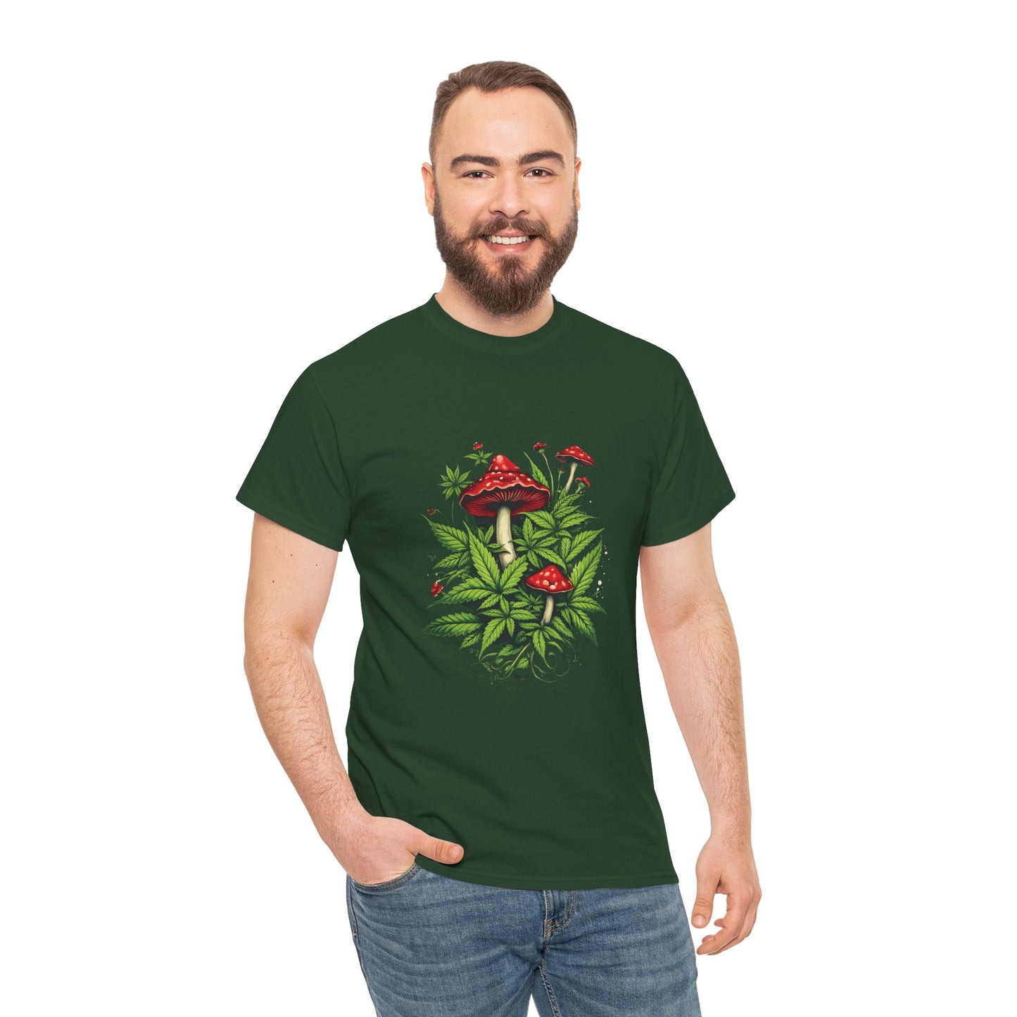 Mushroom Garden T-Shirt — Red Toadstool Botanical Tee