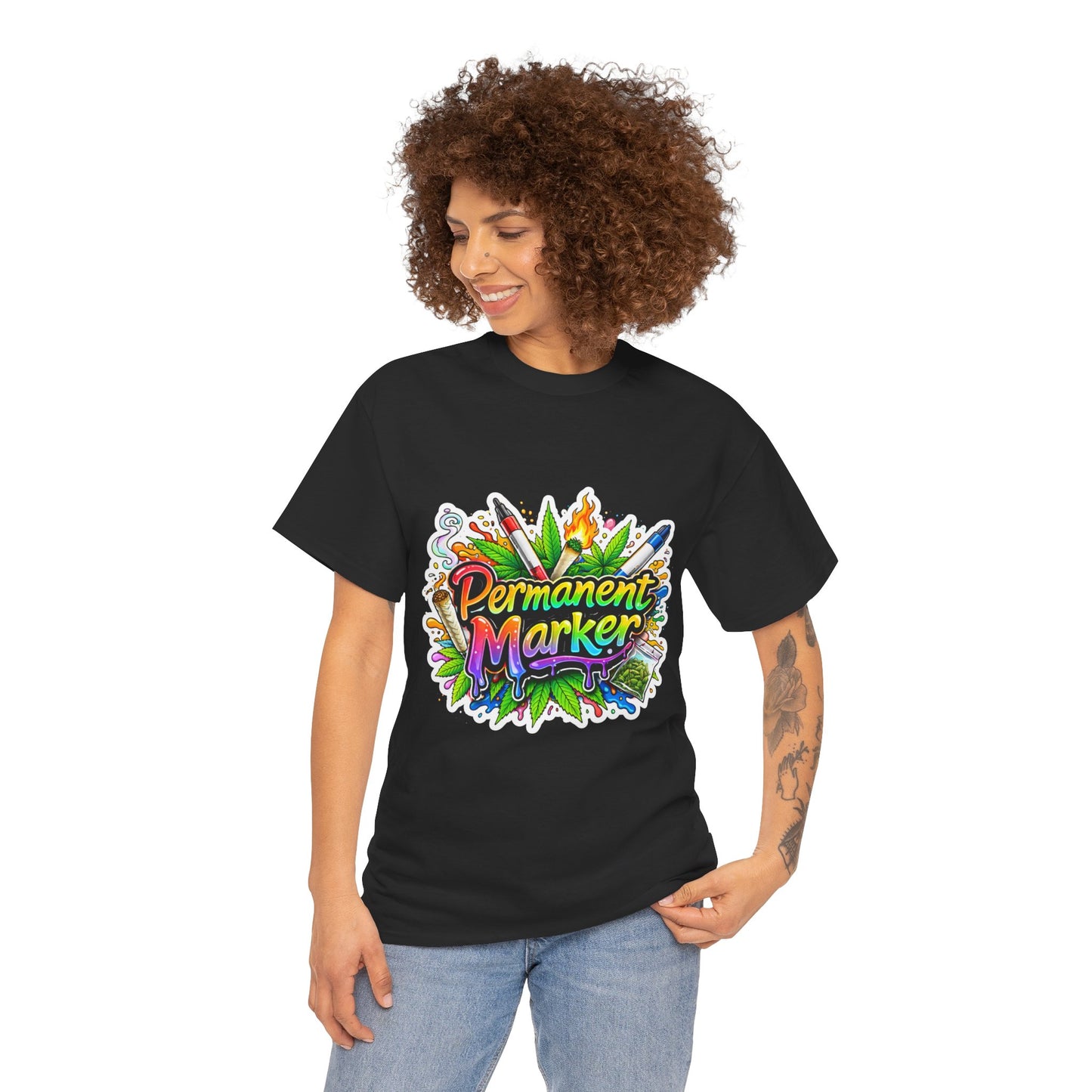 Permanent Marker Graphic Tee - Colorful Retro Art Shirt