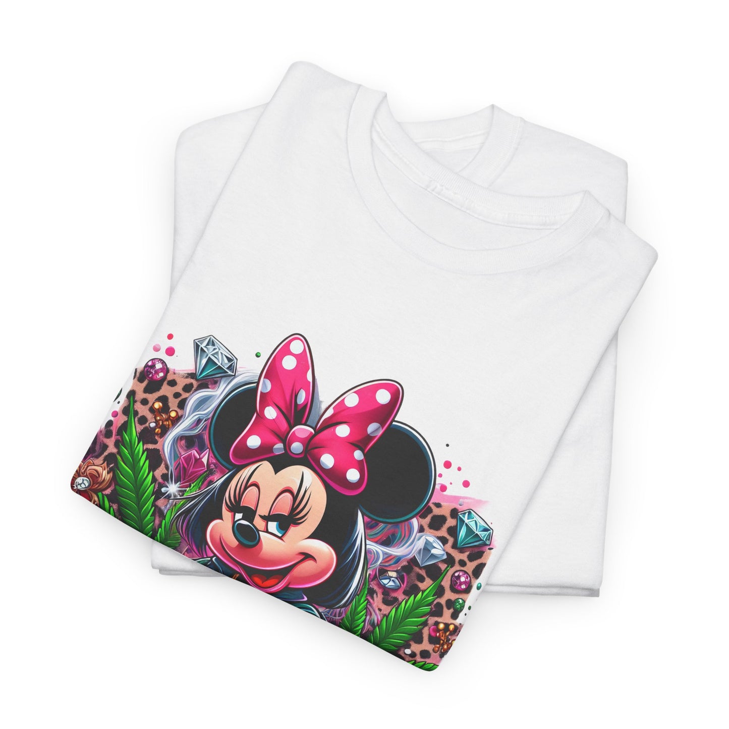 Minnie Mouse Floral Gem Tee — Cute Cartoon 420 Graphic T-Shirt