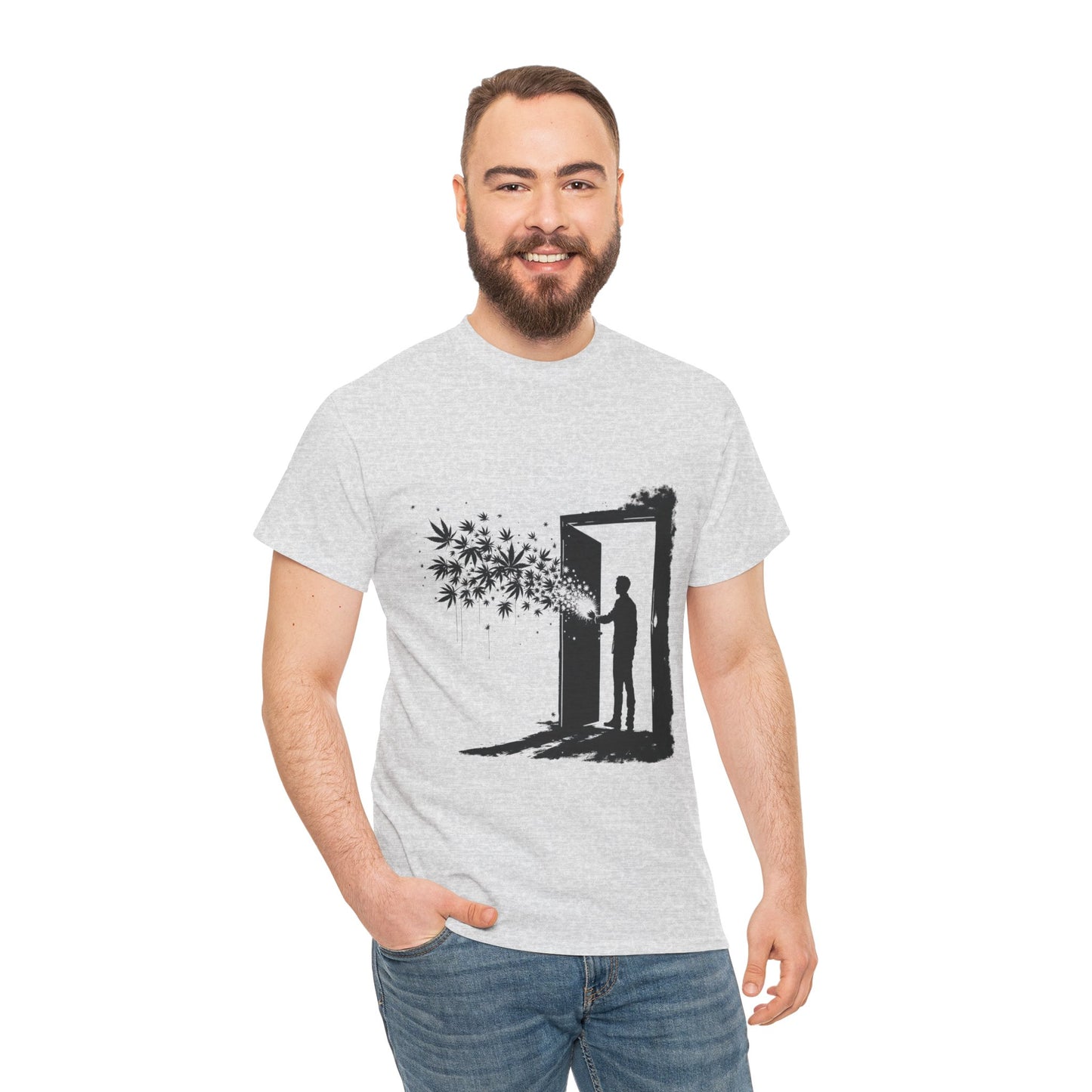Dream Portal T‑Shirt — Silhouette Doorway with Stars Graphic