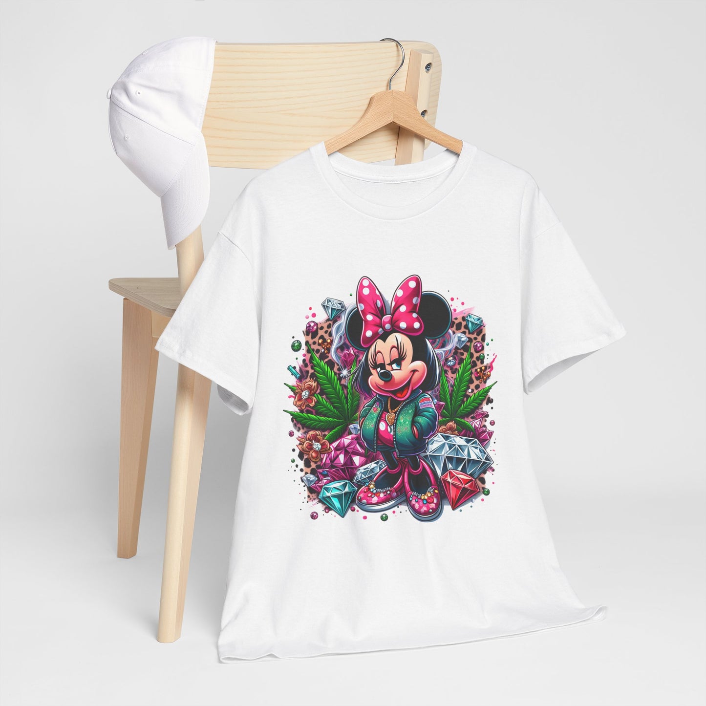 Minnie Mouse Floral Gem Tee — Cute Cartoon 420 Graphic T-Shirt