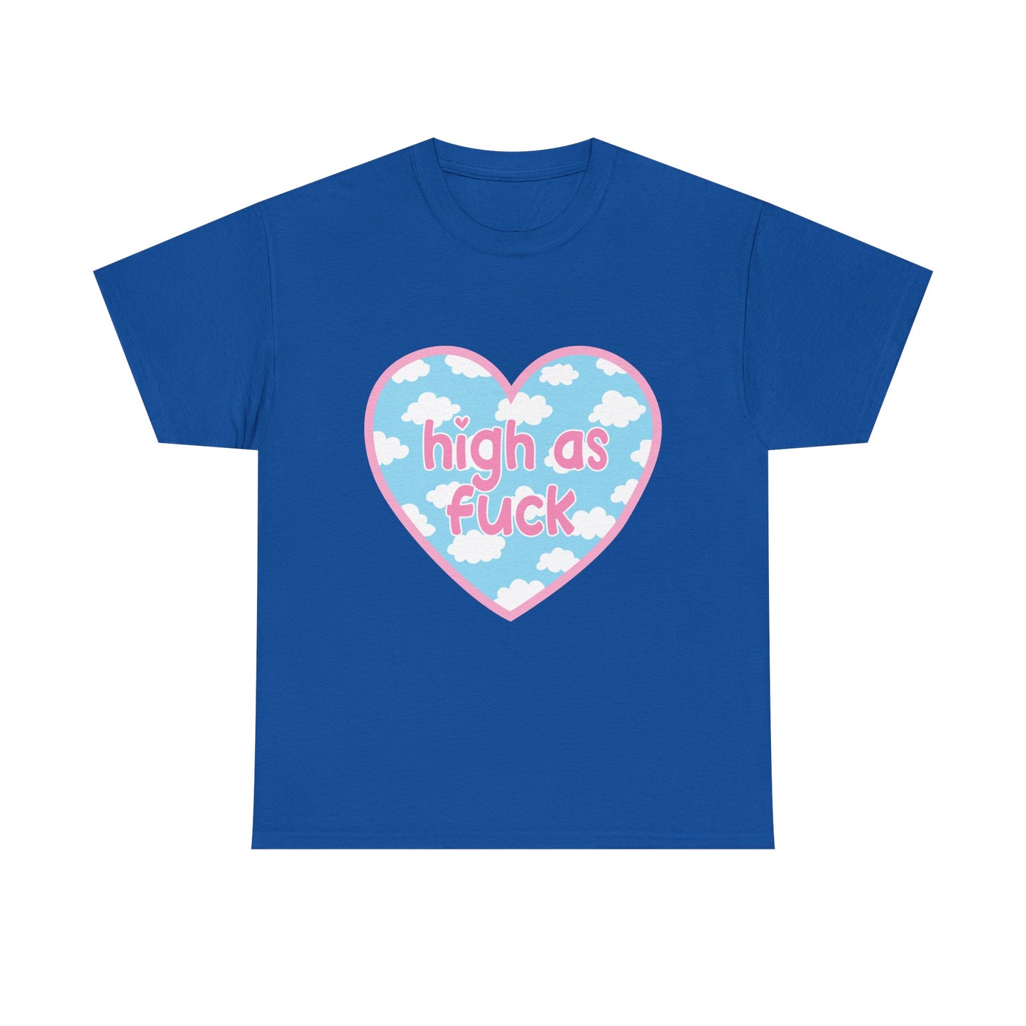 High as F*** Heart Tee — Cute Pastel Cloud Graphic T-Shirt