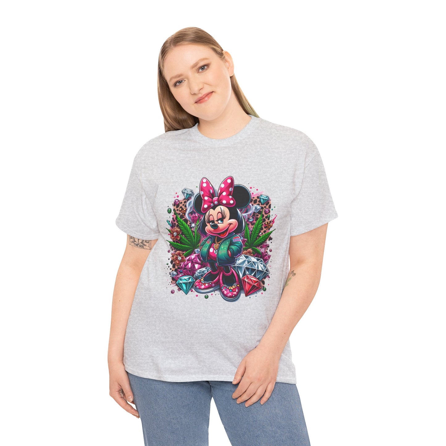 Minnie Mouse Floral Gem Tee — Cute Cartoon 420 Graphic T-Shirt