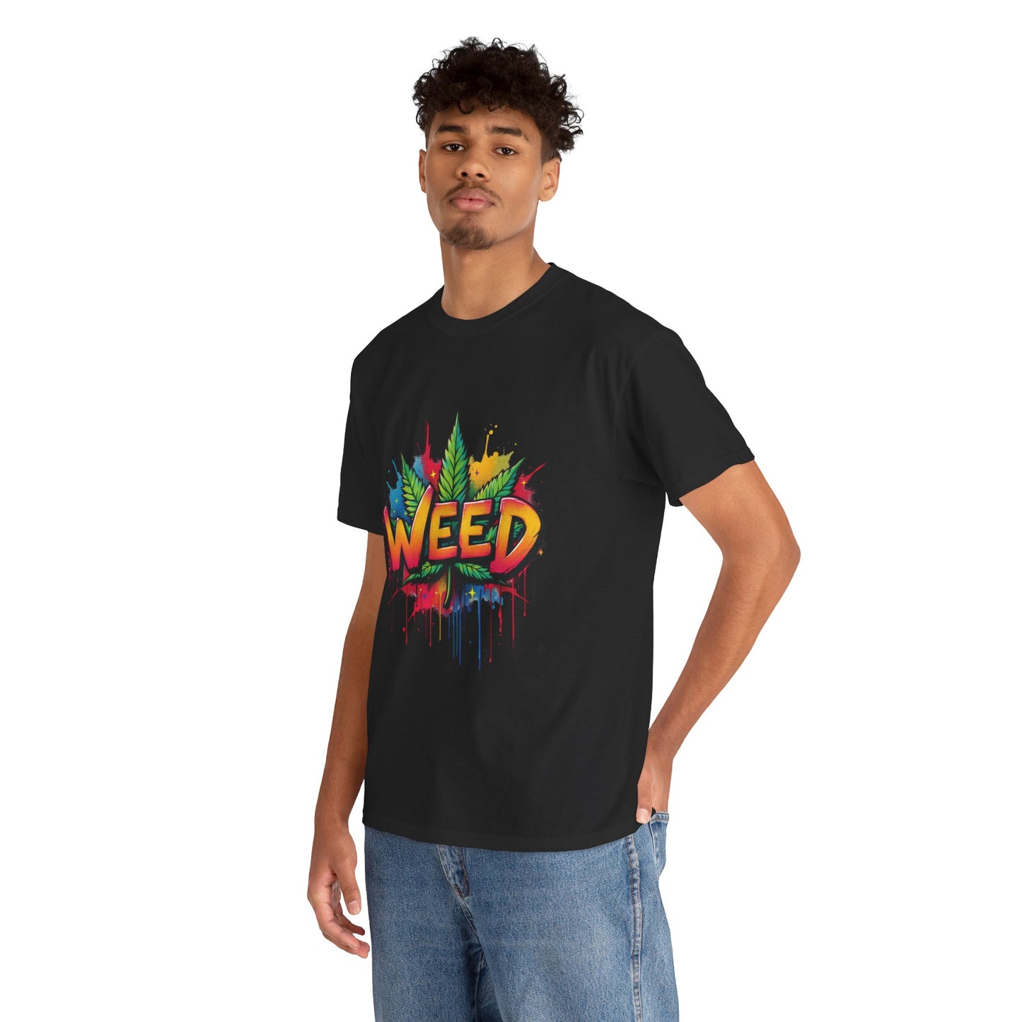 Weed Graffiti T-Shirt — Colorful 420 Leaf Street Art Tee