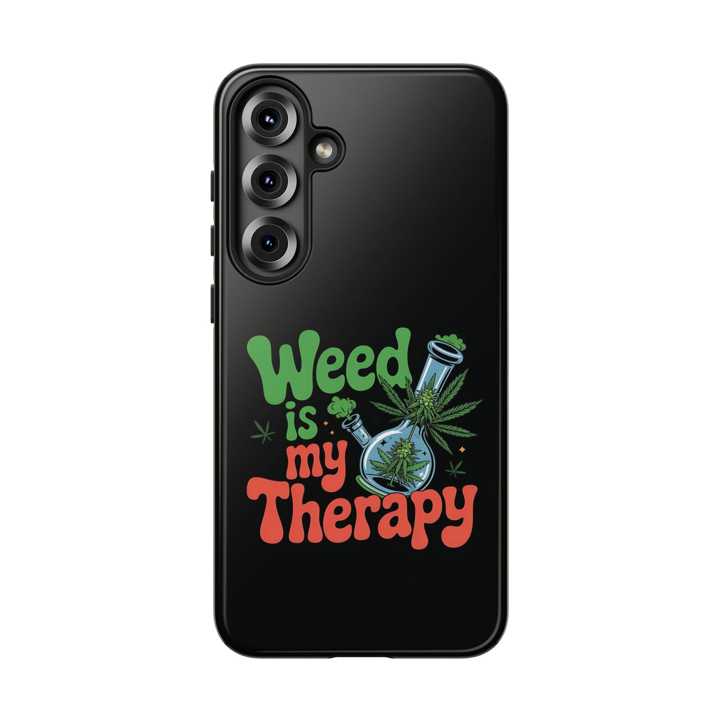 Phone Case — "Weed Is My Therapy" Retro Cannabis Design