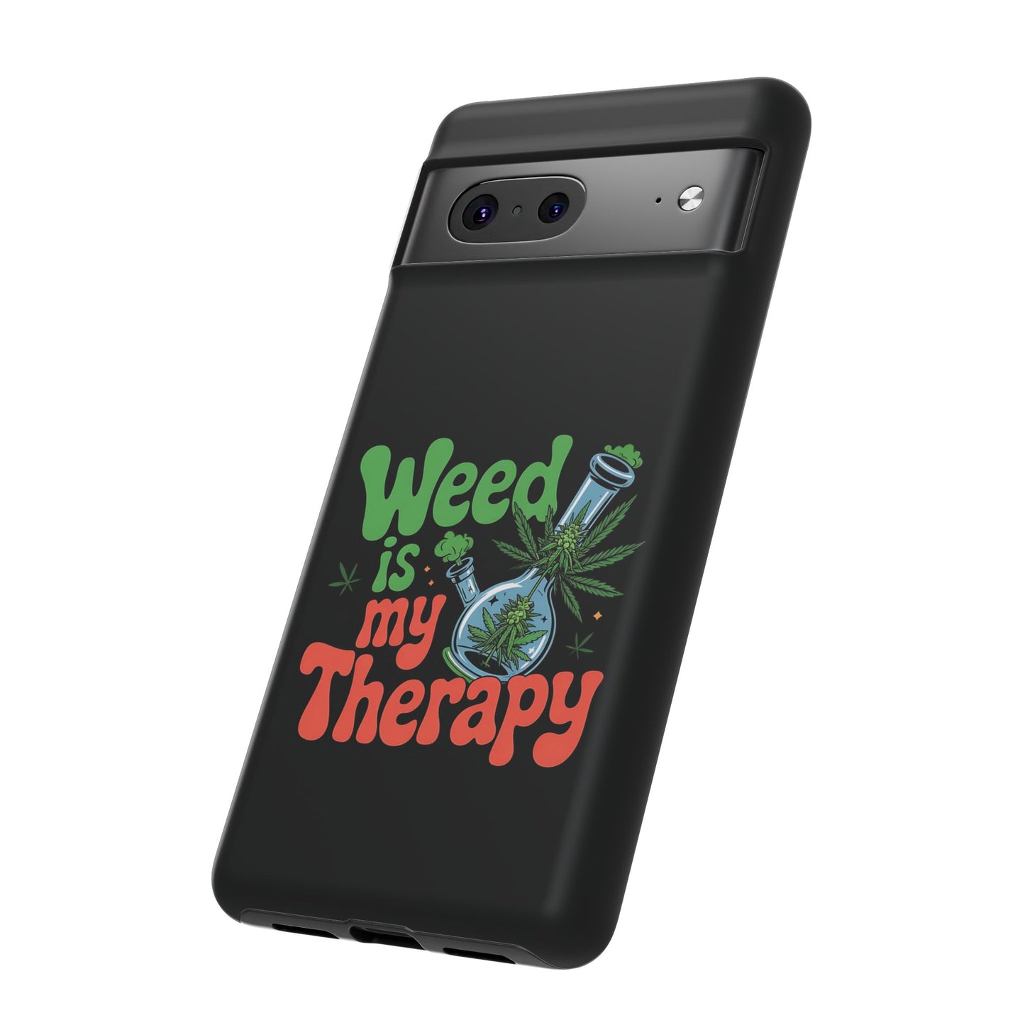 Phone Case — "Weed Is My Therapy" Retro Cannabis Design