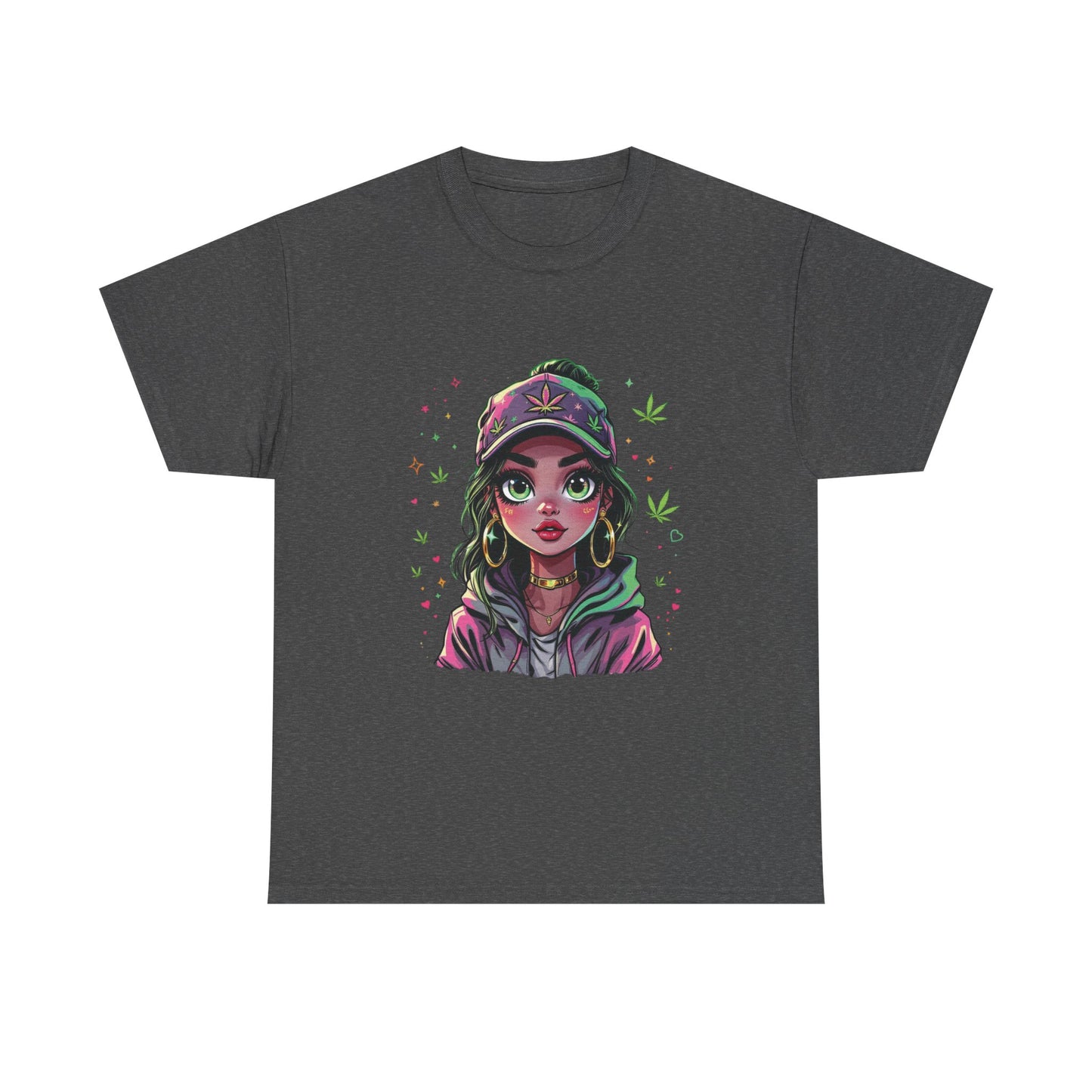 Weed Girl Graphic Tee — Cute Stoned Girl Illustration T-Shirt